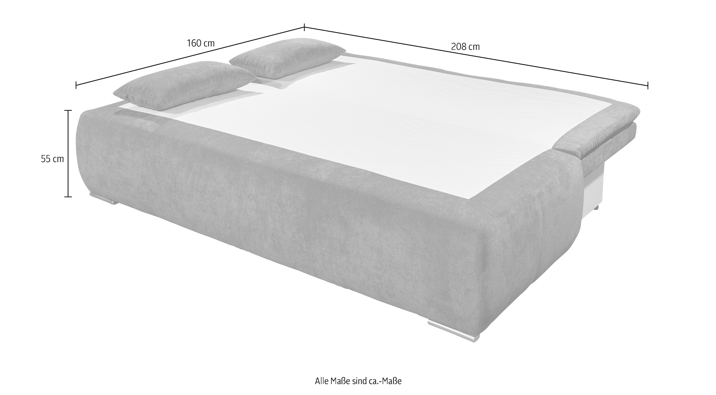 ED EXCITING DESIGN Schlafsofa »Jana«, mit Bettkasten & 2 Armlehnenkissen