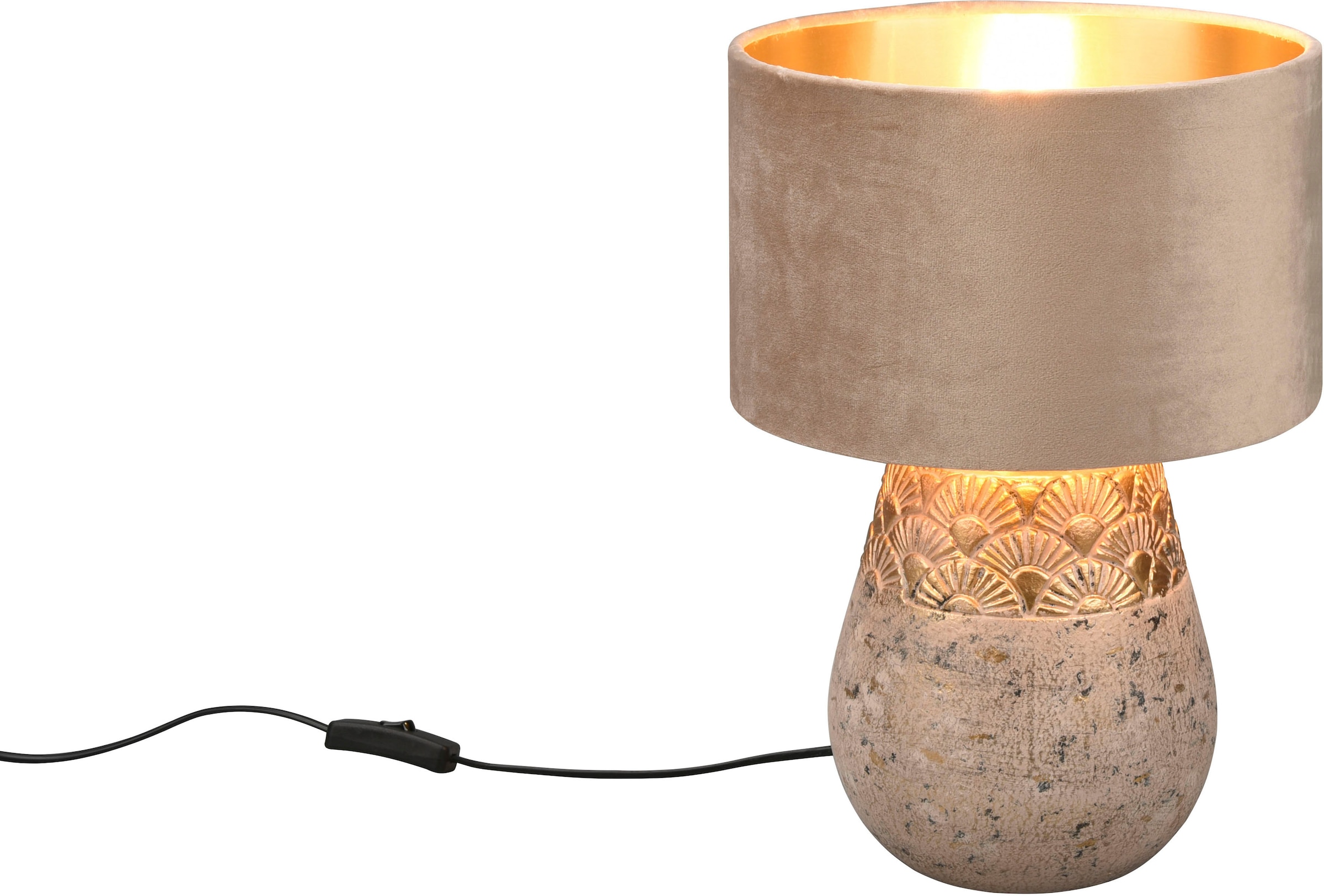 TRIO Leuchten Schreibtischlampe »Kiran«, 1 flammig-flammig, Keramik  Tischleuchte mit Samtschirm Schnurschalter exkl 1xE27 max 60W online  bestellen