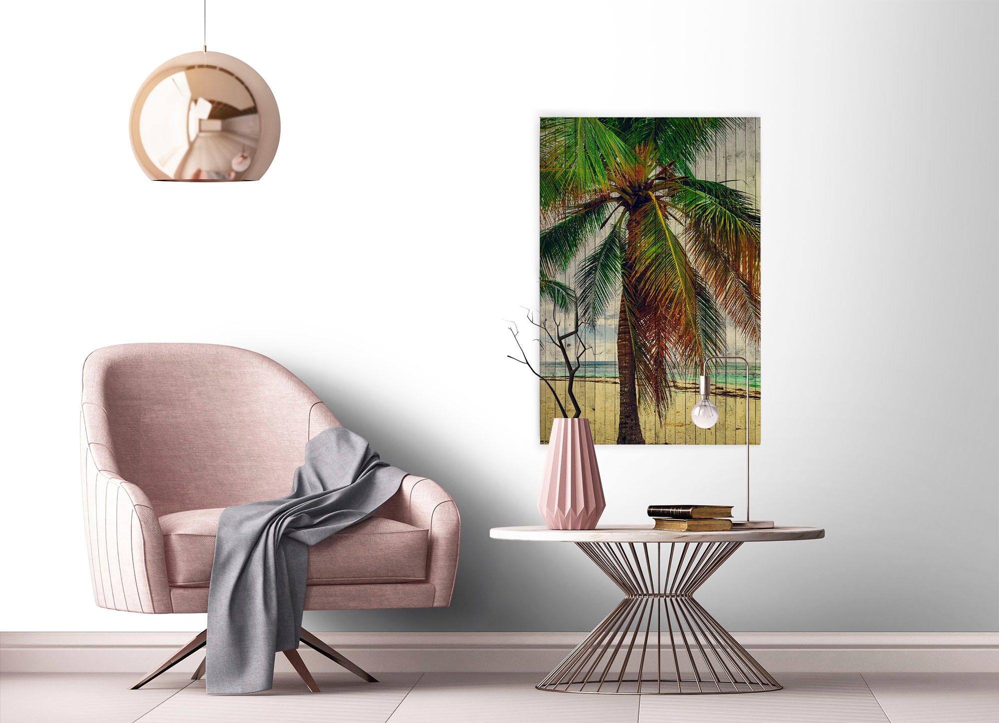 A.S. Création Leinwandbild »tahiti 3«, Kunst-Gemälde-Kinder, (1 St.), Keilrahmen Bild Strand Palme Leinwand-Bild Wohnzimmer modern Wandbild