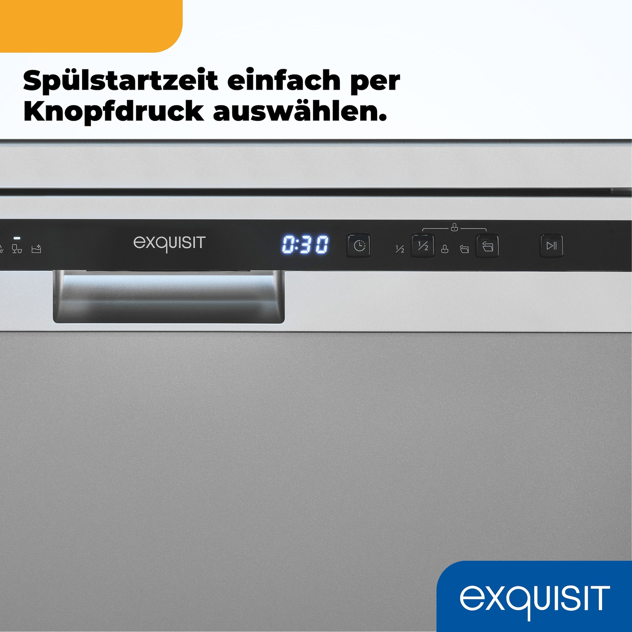 exquisit Standgeschirrspüler 6314 »GSP6314-030C silber« 10,2 l 14 tlg. Maßgedecke 14 Maßgedecke, 6 Programme, LED, Besteckschublade