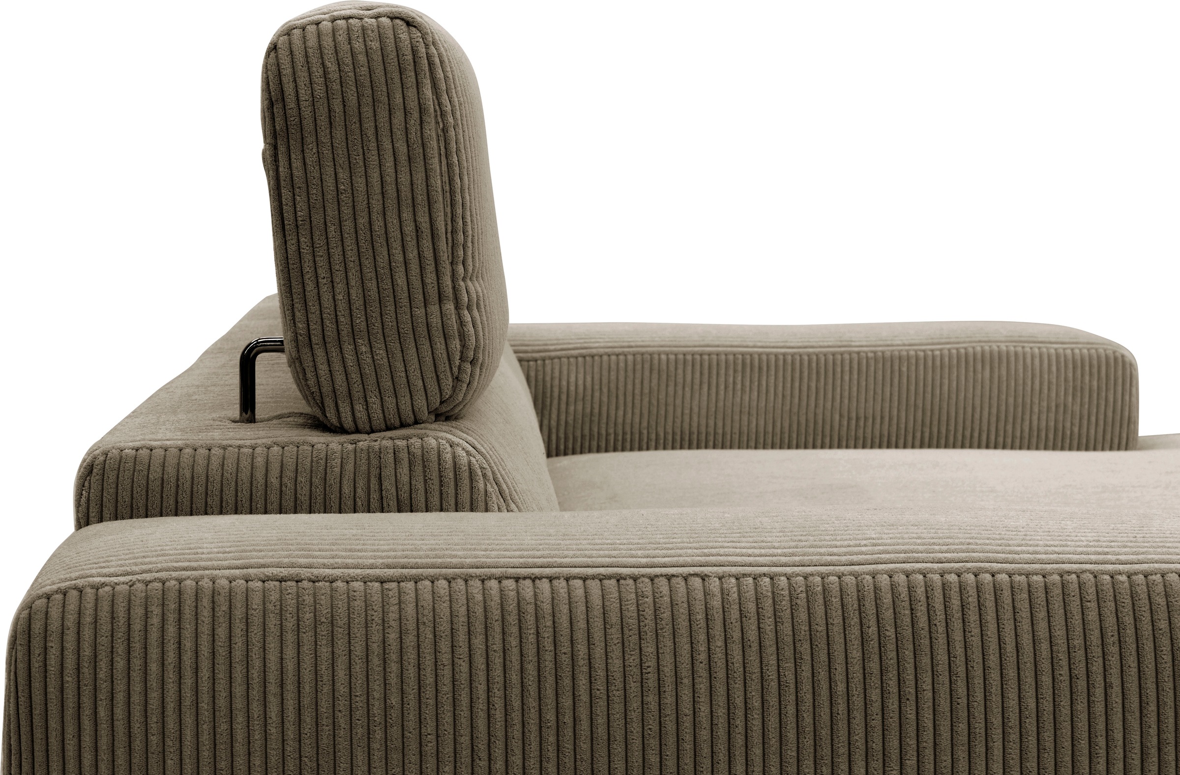 DOMO collection Ecksofa »Brandon kleine Ausführung B/T/H: 214/100/80 cm«, Mit Kopfteilverstellung, auch in Leder und Cord, L-Form