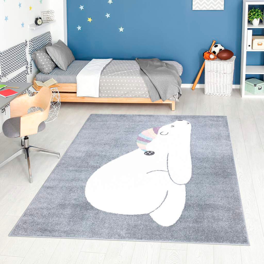 Carpet City Kinderteppich »ANIME921«, rechteckig, Kinderzimmer Teppich Modern mit Mond, Blumen, Wolken, Creme, Multi