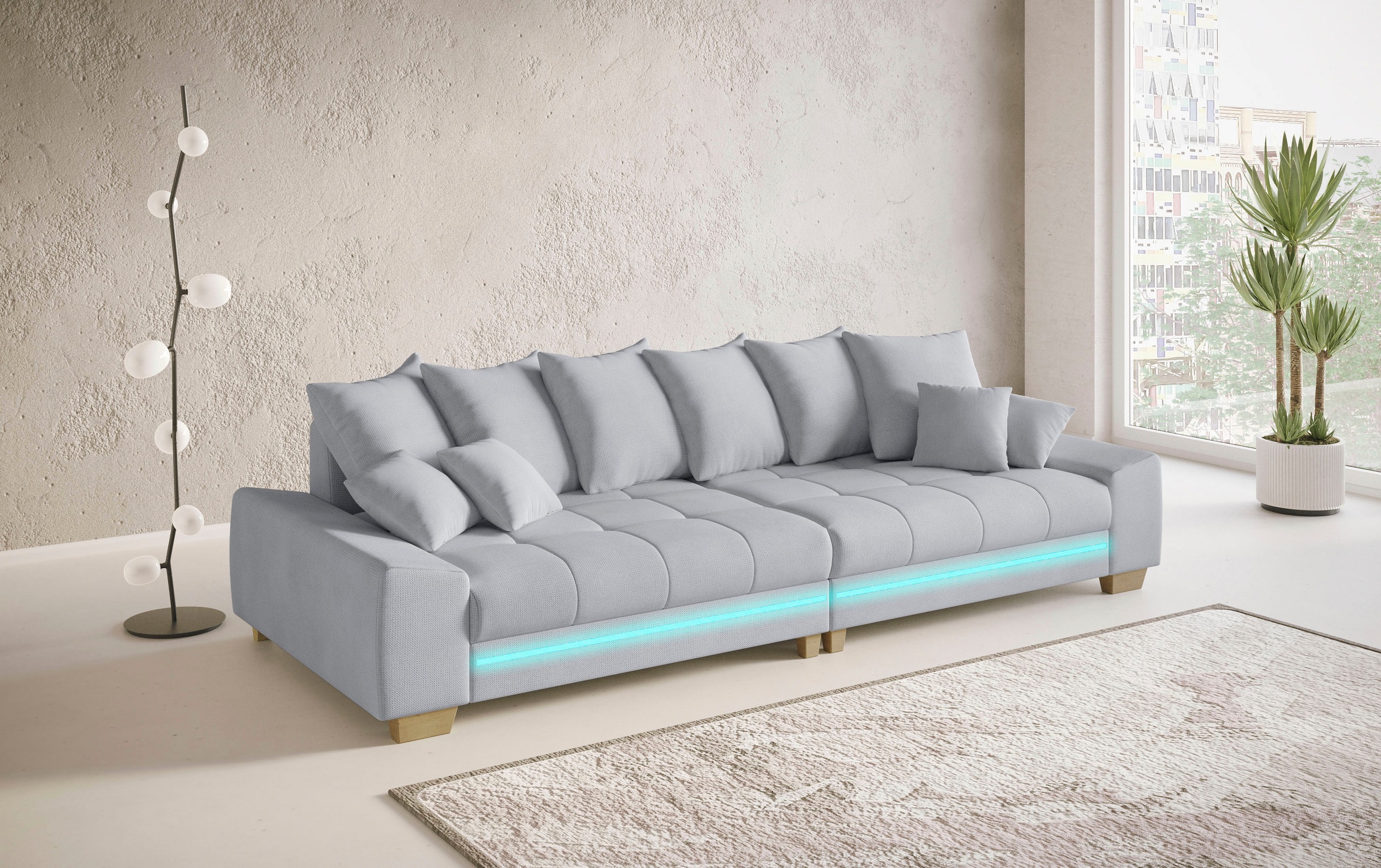 Mr. Couch Big-Sofa »Nikita II«, mit RGB-LED Beleuchtung, wahlweise mit Kaltschaum