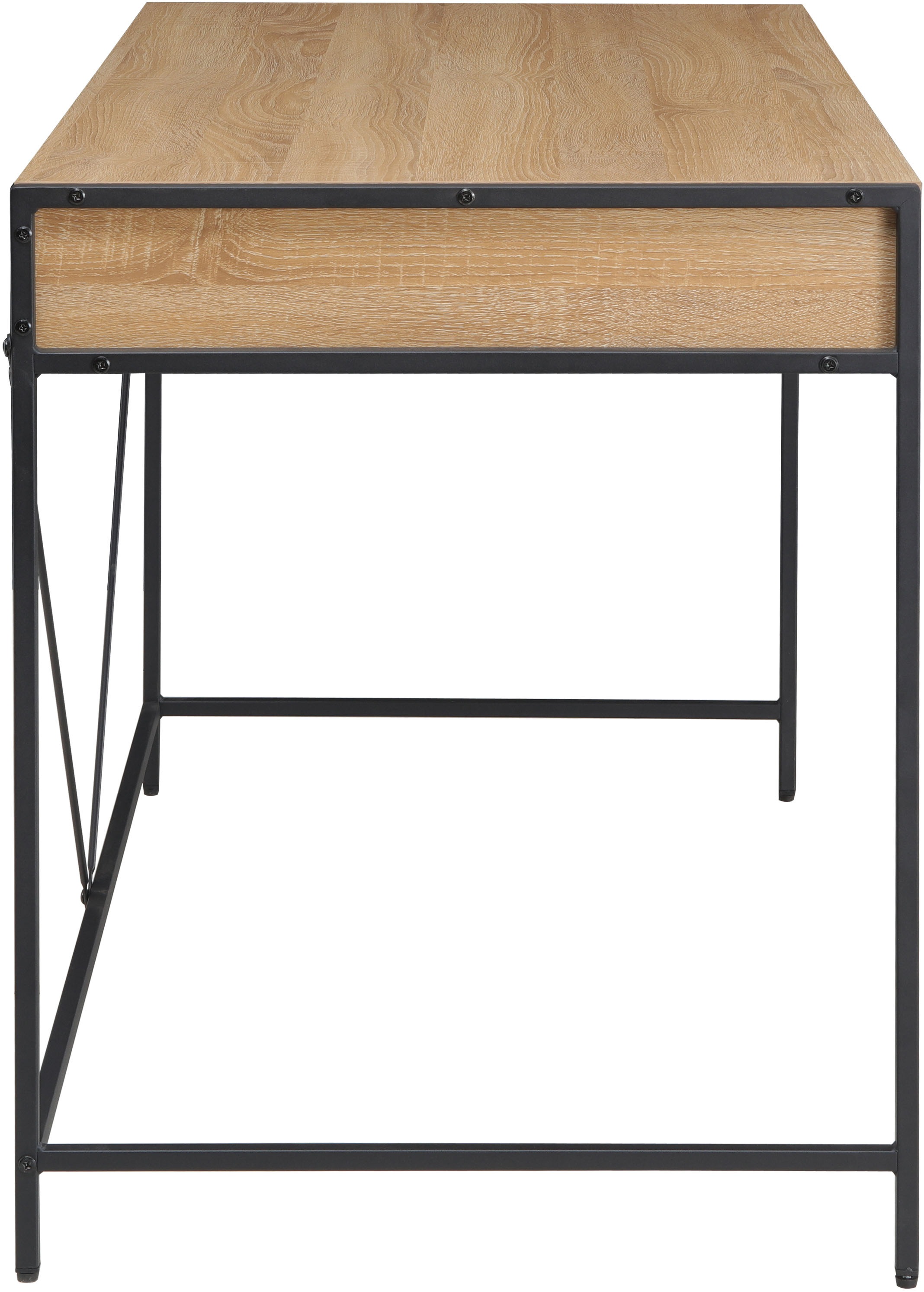 INOSIGN Schreibtisch »Endre«, stabiles Metallgestell, 2 Schubladen, grifflos, Breite 123 cm