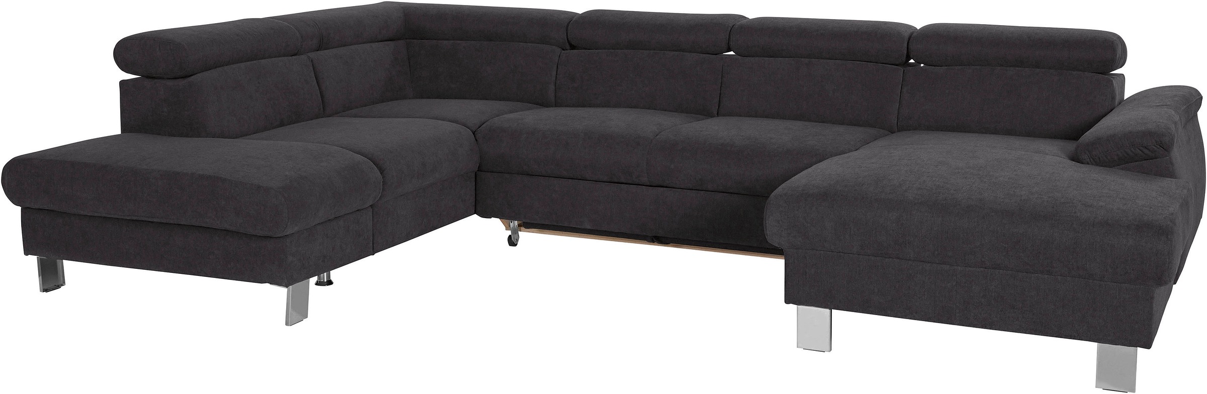 COTTA Wohnlandschaft »Komaris U-Form, B: 320 cm«, mit Kopfteilverstellung, optional Bettfunktion, Bettkasten & Licht