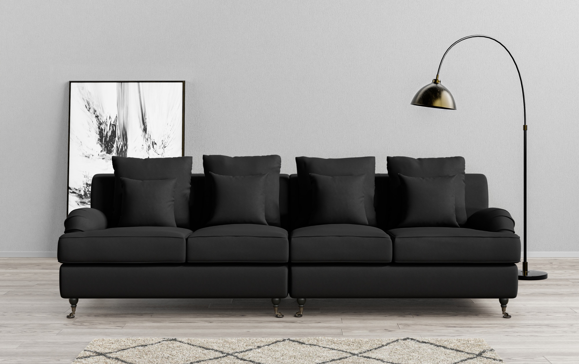 Home affaire Big-Sofa »NORIN« zwei Fußarten: vorne - Rollen, hinten - Holzf günstig online kaufen