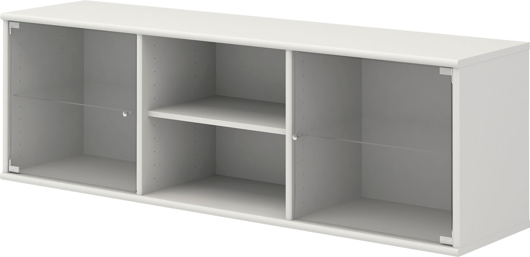 Hammel Furniture Lowboard »Mistral, Hochwertig Schrank, hängend/stehend montierbar«, mit zwei Glastüren, B: 133 cm, anpassungsbar Designmöbel
