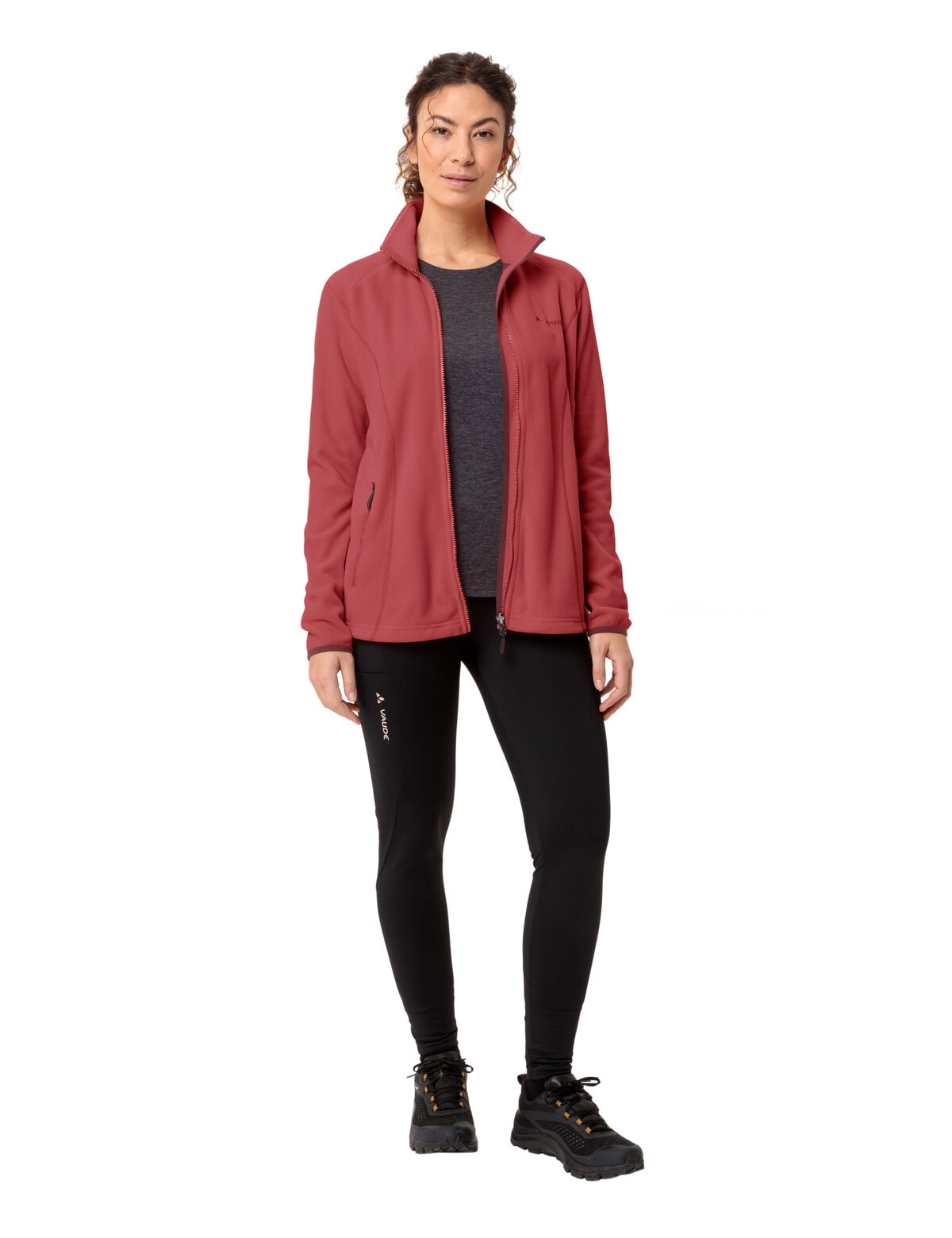 VAUDE Fleecepullover »WOMEN'S ROSEMOOR FLEECE JACKET II«, mit Logoprägung, mit Polartec® Technologie, hochschließender Kragen
