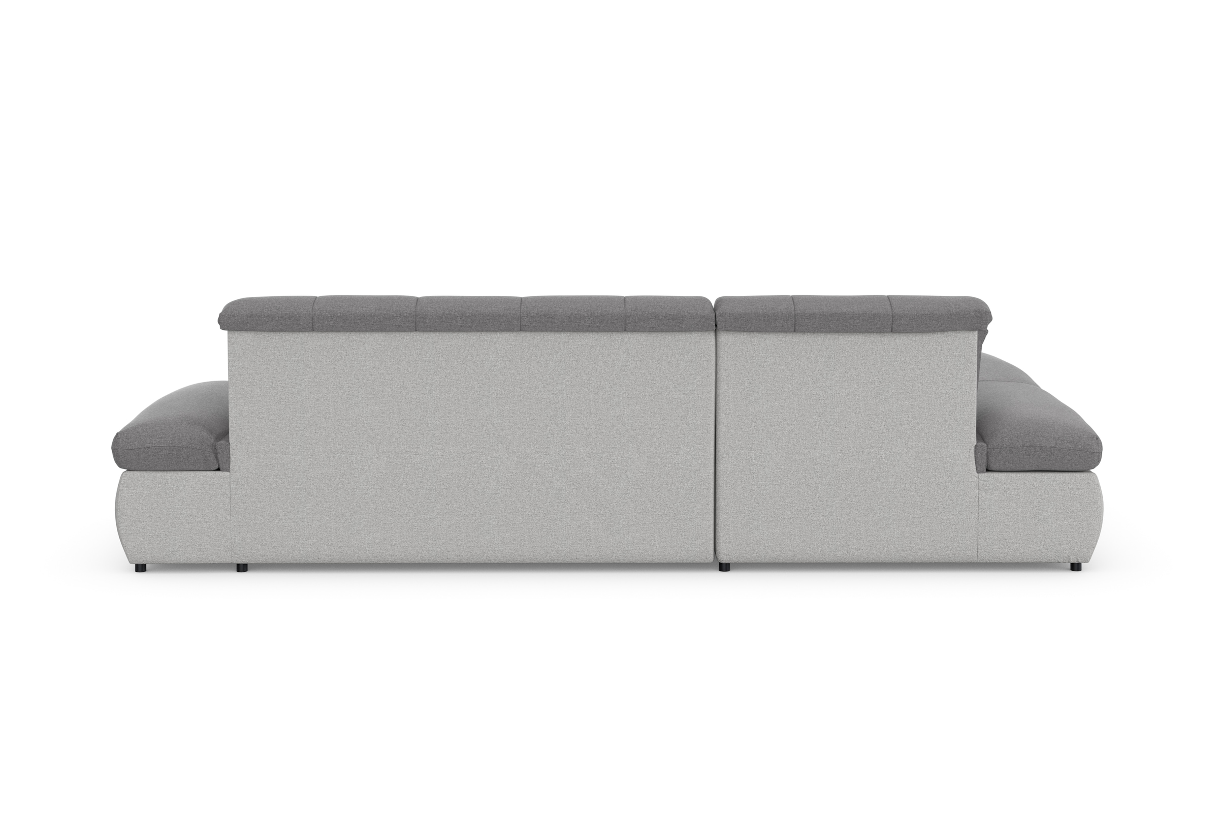 DOMO collection Ecksofa »Moric, L-Form, XXL-Sofa - Breite 300cm«, wahlweise mit Bettfunktion und Armteilverstellung, silber-grau
