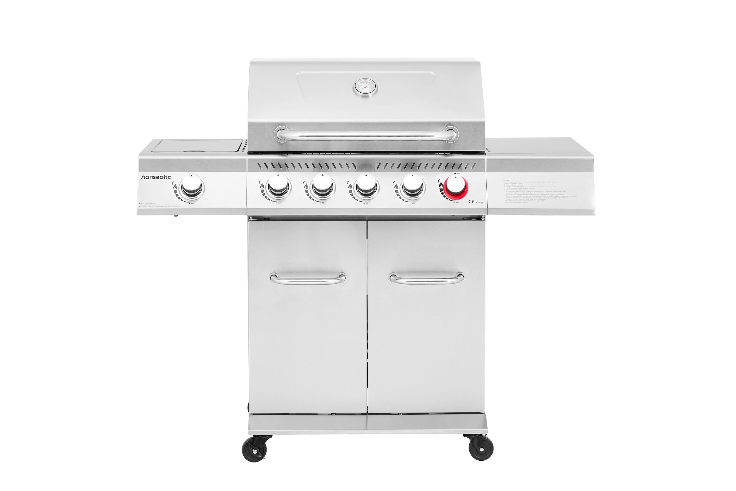 Hanseatic Gasgrill »Richland« BxTxH: 134,7 x 57 x 117 cm, 21,5 kW Gesamt, Edelstahl-Turbobrenner