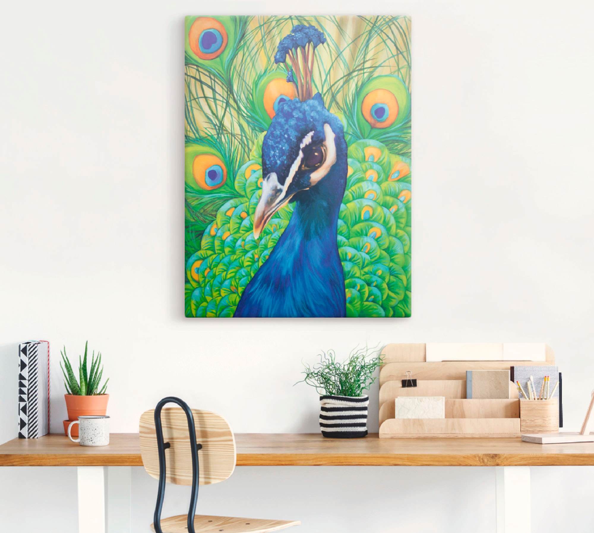 Artland Wandbild »Pfau«, Vögel, (1 St.), als Leinwandbild, Poster in verschied. Größen