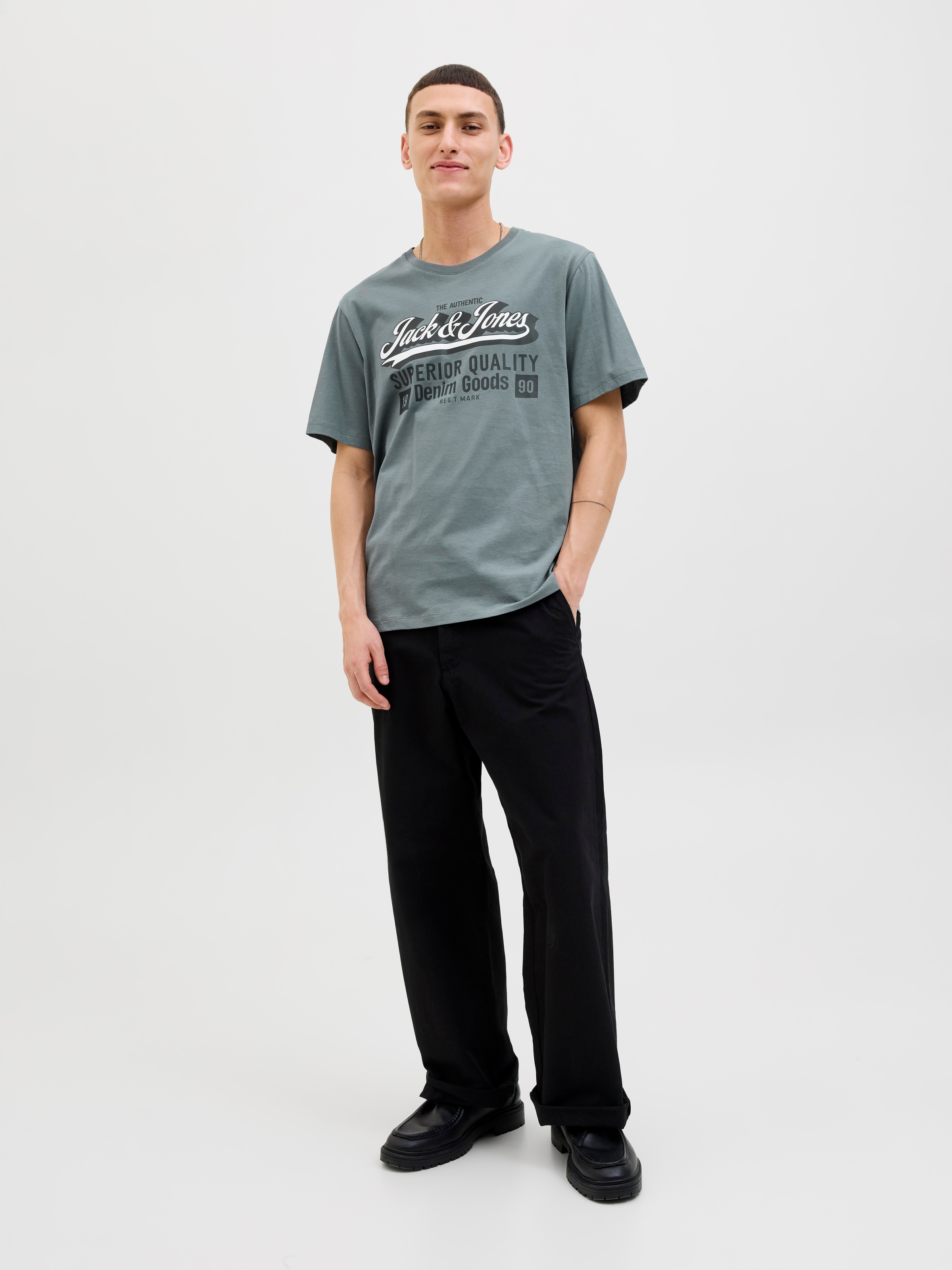 Jack & Jones Rundhalsshirt »JJELOGO TEE SS O-NECK 2 COL AW25 SN«