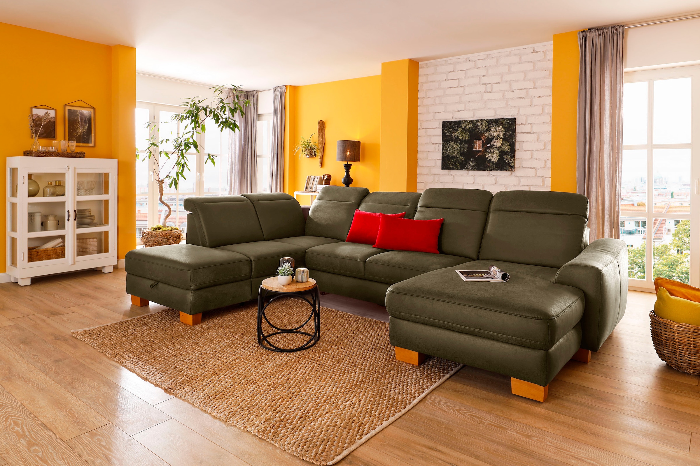 Home affaire Wohnlandschaft »Dundee U-Form« wahlweise mit Kopfteilverstellu günstig online kaufen