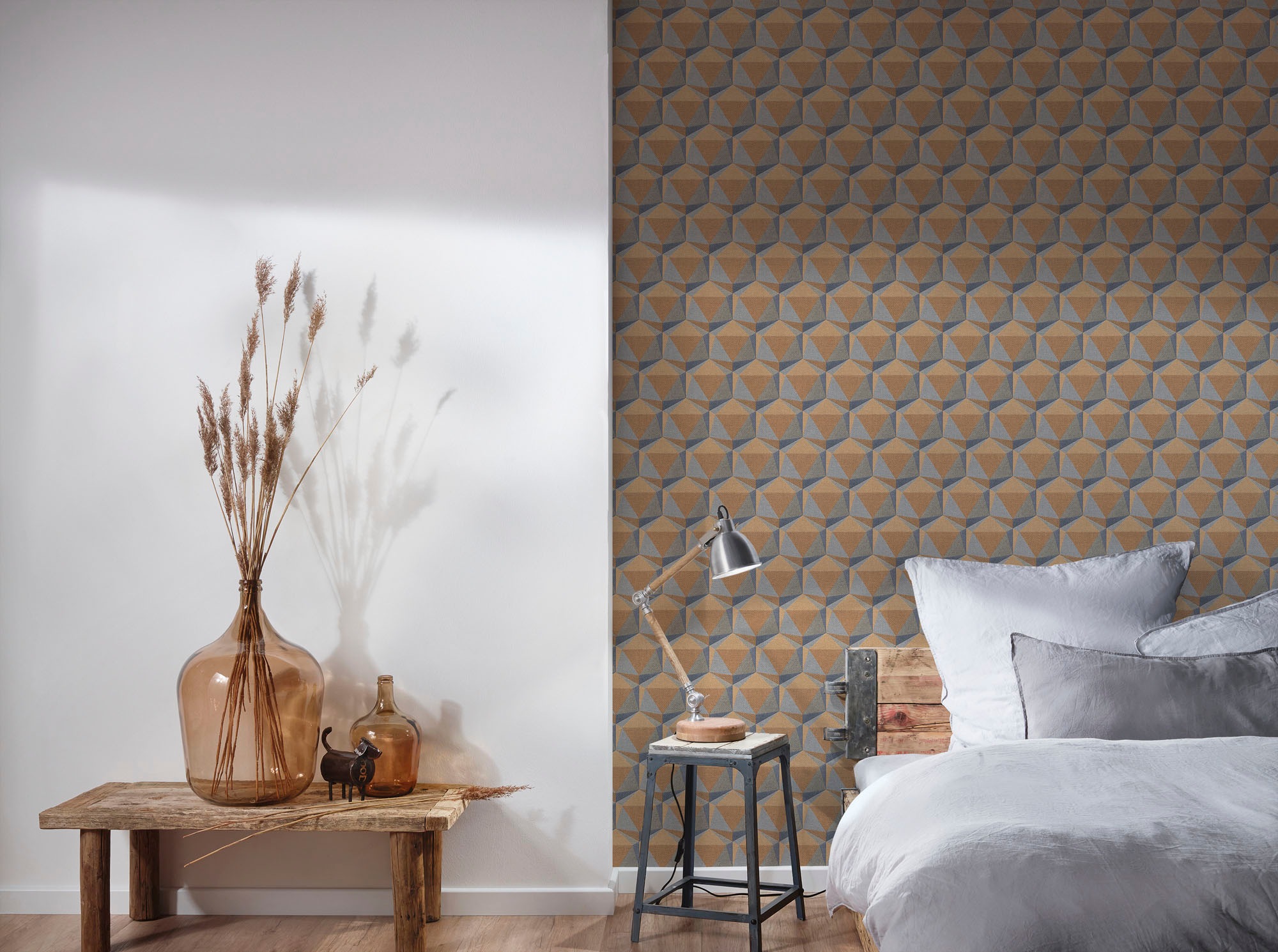 A.S. Création Vliestapete »Nara Grafisch 3D Effekt«, matt-gemustert-neutral, 3D Muster Grafiktapete Tapeten Wohnzimmer Schlafzimmer Küche Flur Büro