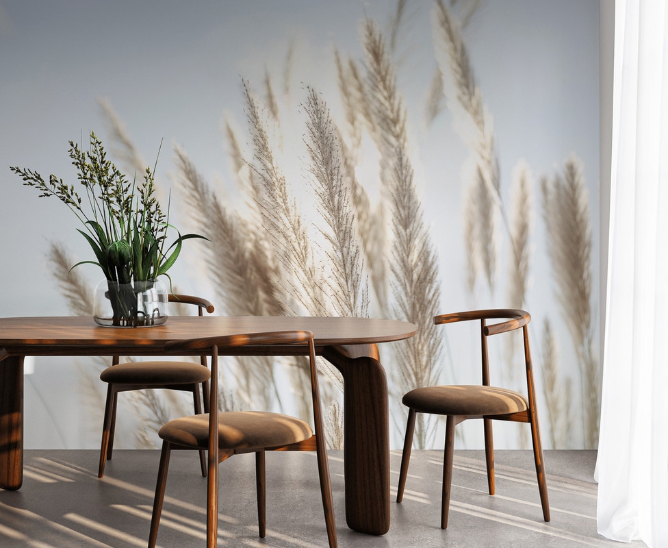 A.S. Création Vliestapete »Pampasgras-Tapete Hellblau Beige Fototapete Boho günstig online kaufen