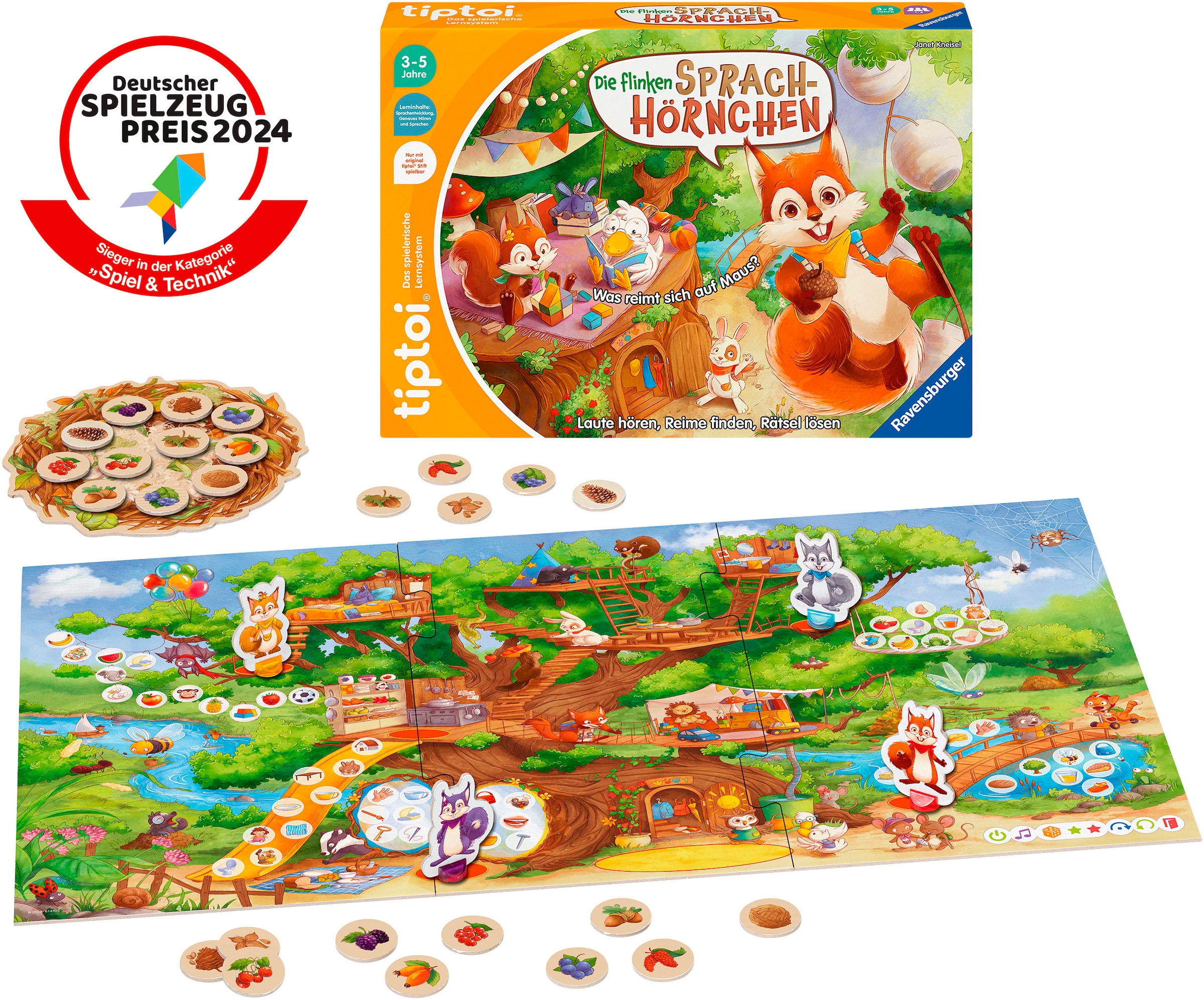 Ravensburger Spiel »tiptoi® Die flinken Sprach-Hörnchen«, Made in Europe, FSC® - schützt Wald - weltweit