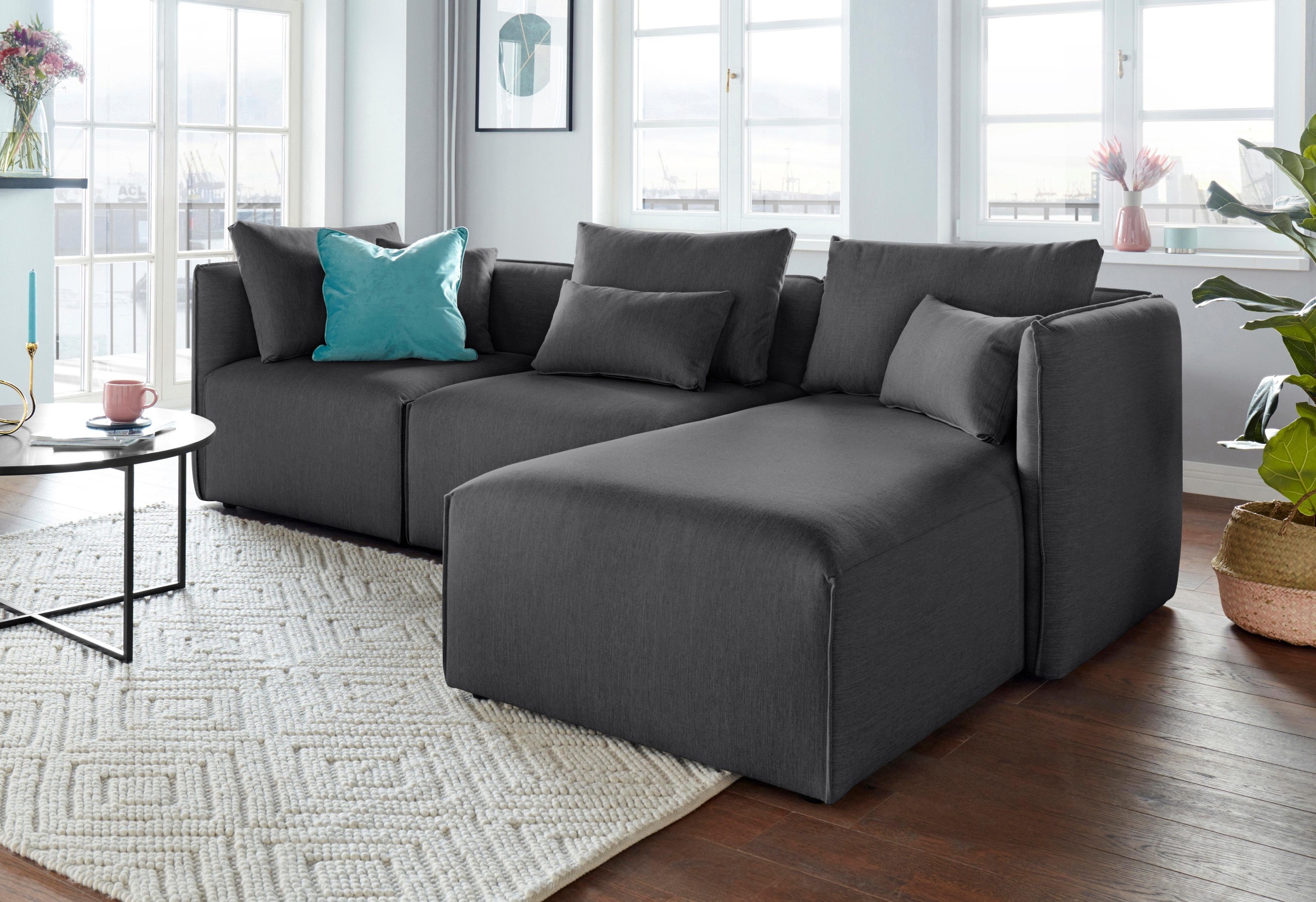 andas Ecksofa »Nöre«, (3 Teile), zusammengesetzt aus Modulen, in vielen Bezugsqualitäten und Farben
