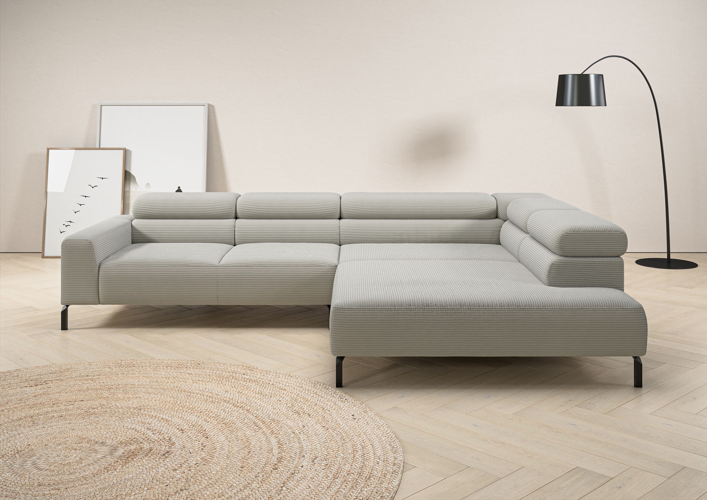 Places of Style Ecksofa »Antonelli, L-Form, inkl. Kopfteilverstellung, Brei günstig online kaufen