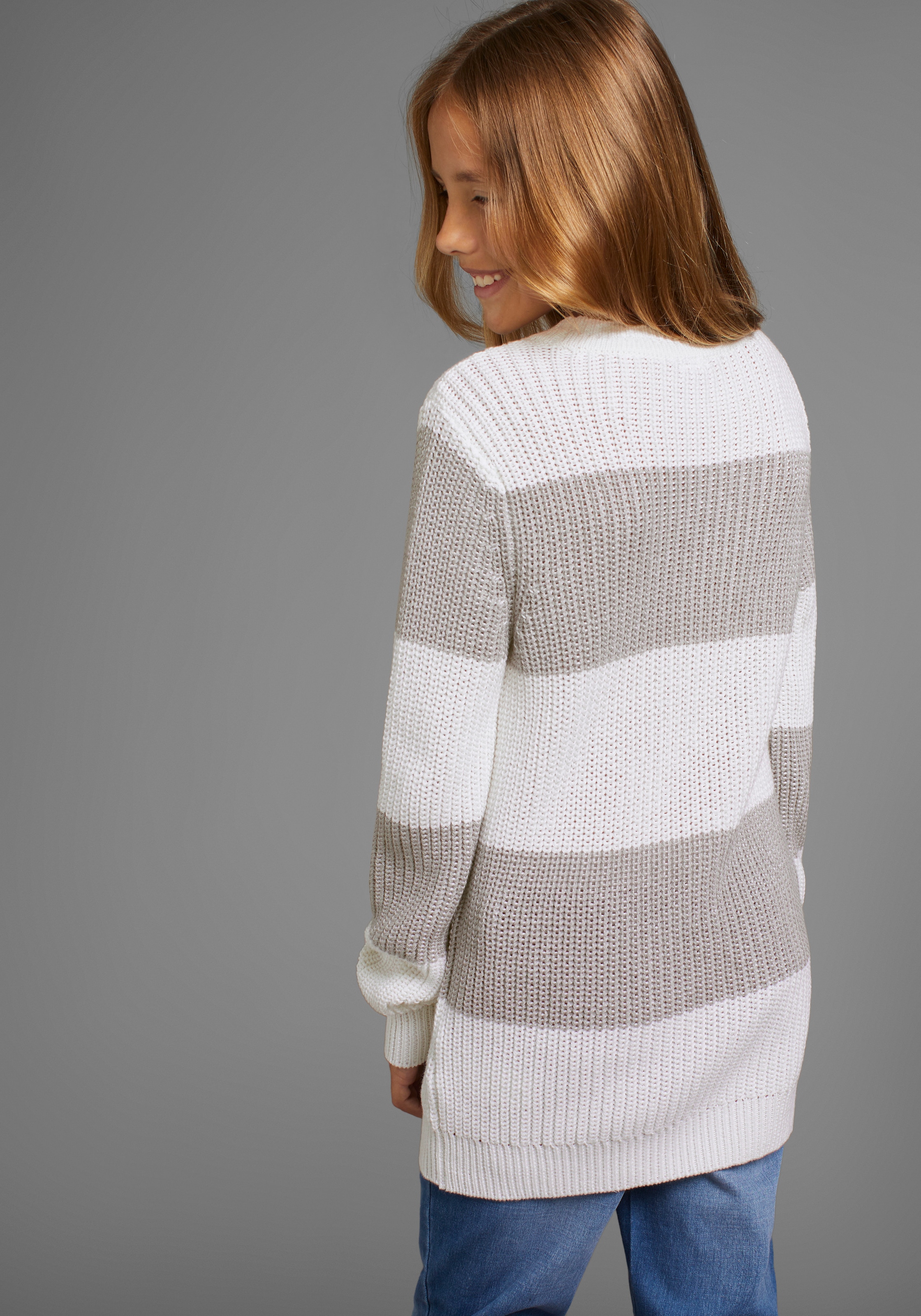 KIDSWORLD Strickpullover »Streifenpullover mit breitem Muster« , modisches Streifendesign für Mädchen