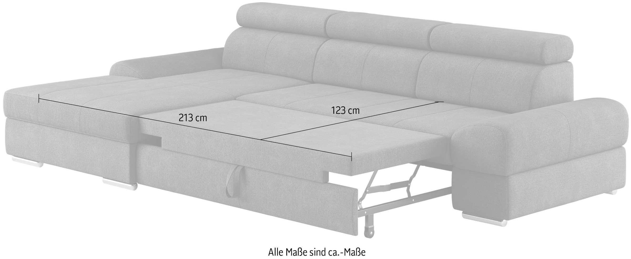 sit&more Ecksofa »Broadway L-Form«, mit verstellbaren Kopfteilen, wahlweise mit Bettfunktion