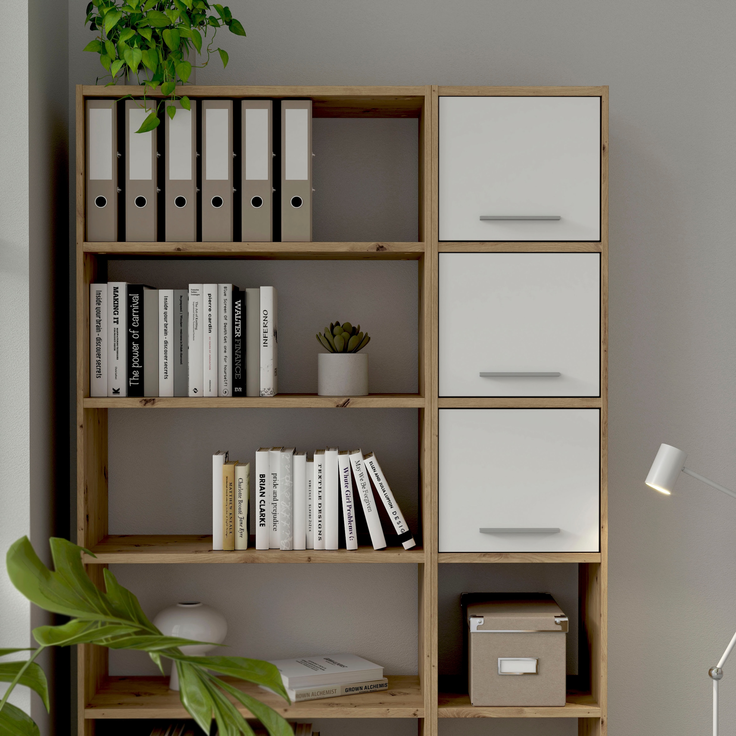 FORTE Aktenregal »Candlekeep, modernes Design«, Bücherregal, Höhe 220 cm, in 40 oder 80 cm Breite