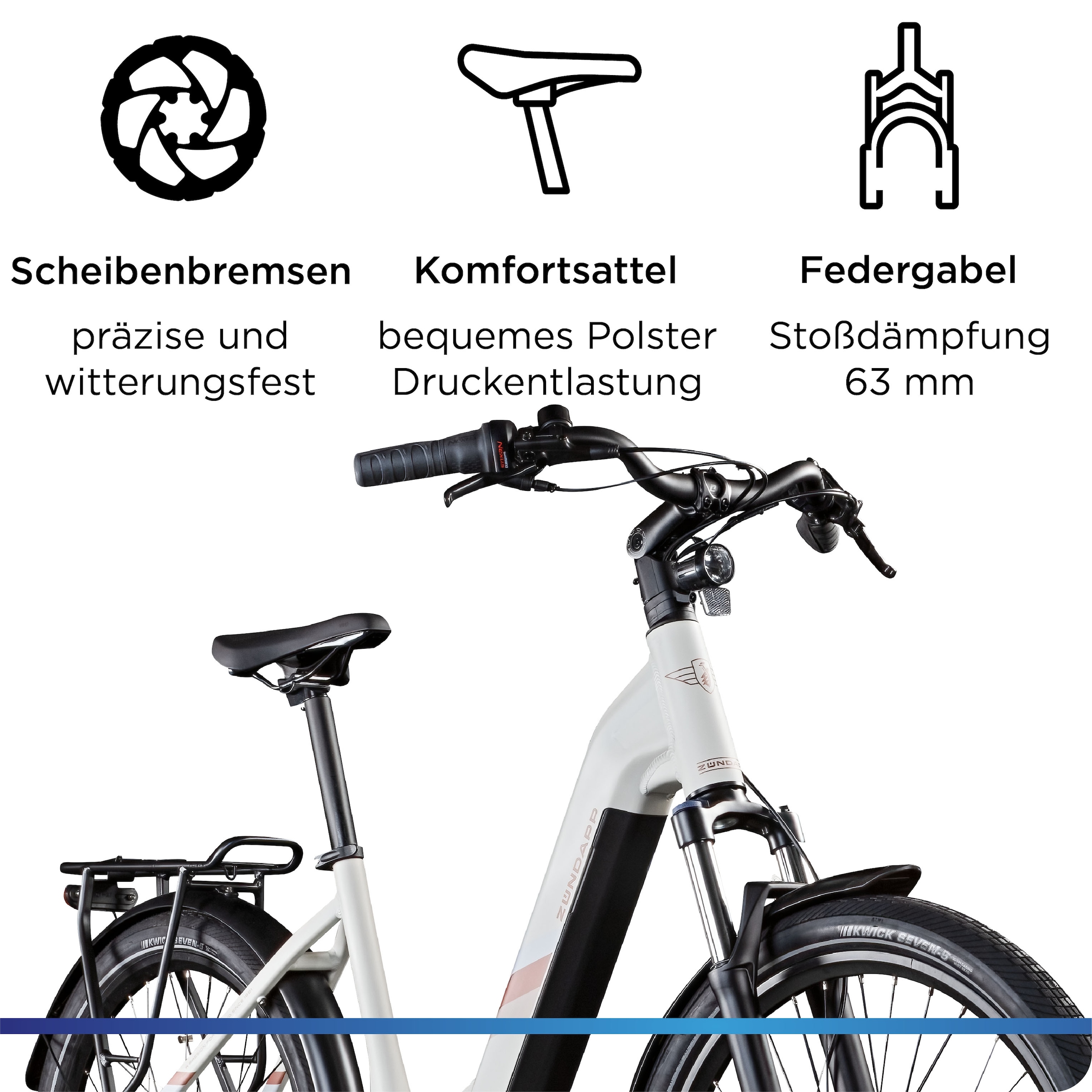 Zündapp »X800« 7 Gang Nabenschaltung Mittelmotor 250 W Pedelec, Elektrofahrrad für Damen und Herren