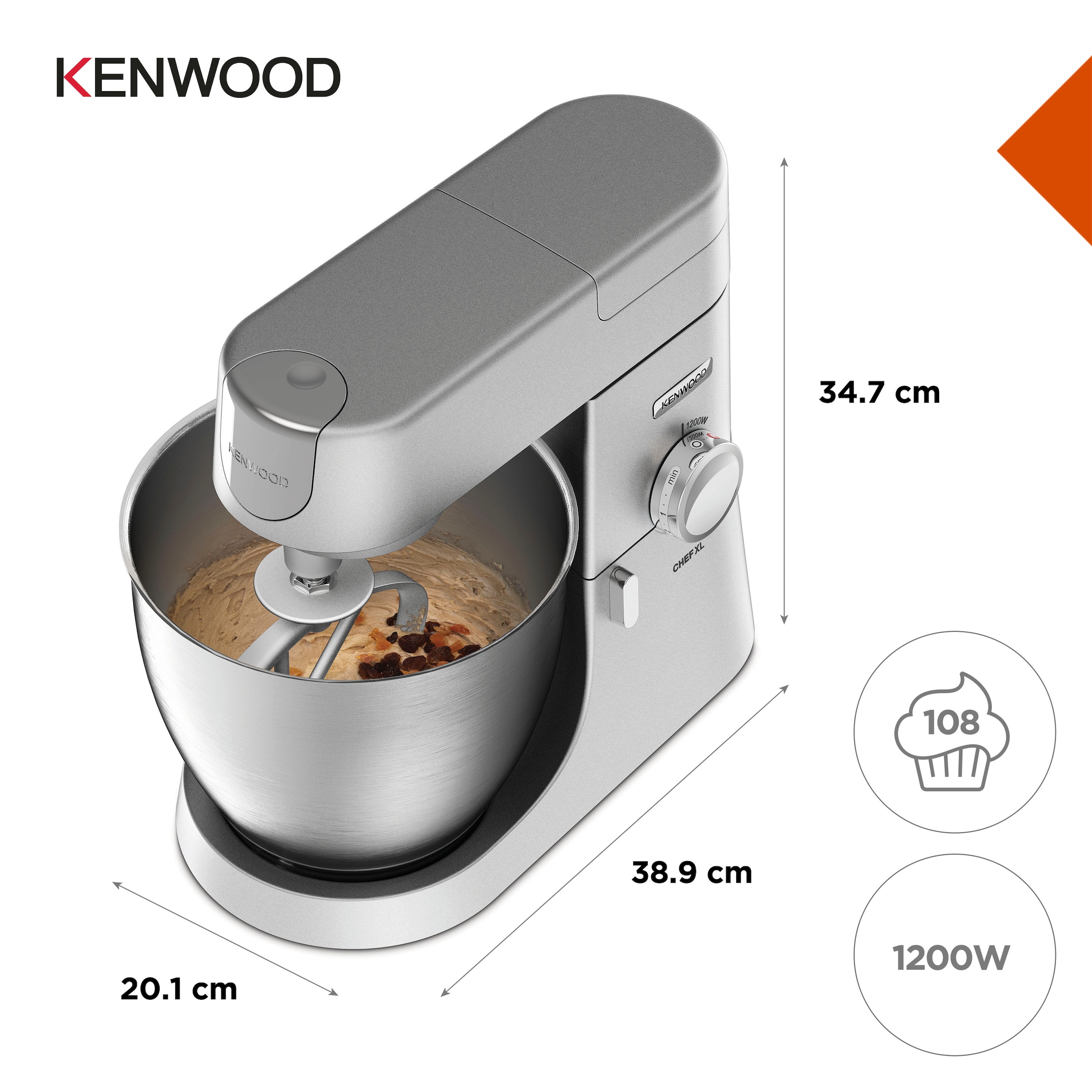 KENWOOD Küchenmaschine »Chef XL KVL4220S«, 6,7 l Schüssel, inkl.  Mixaufsatz, Fleischwolf und Trommelraffel online bestellen | Multifunktionsküchenmaschinen