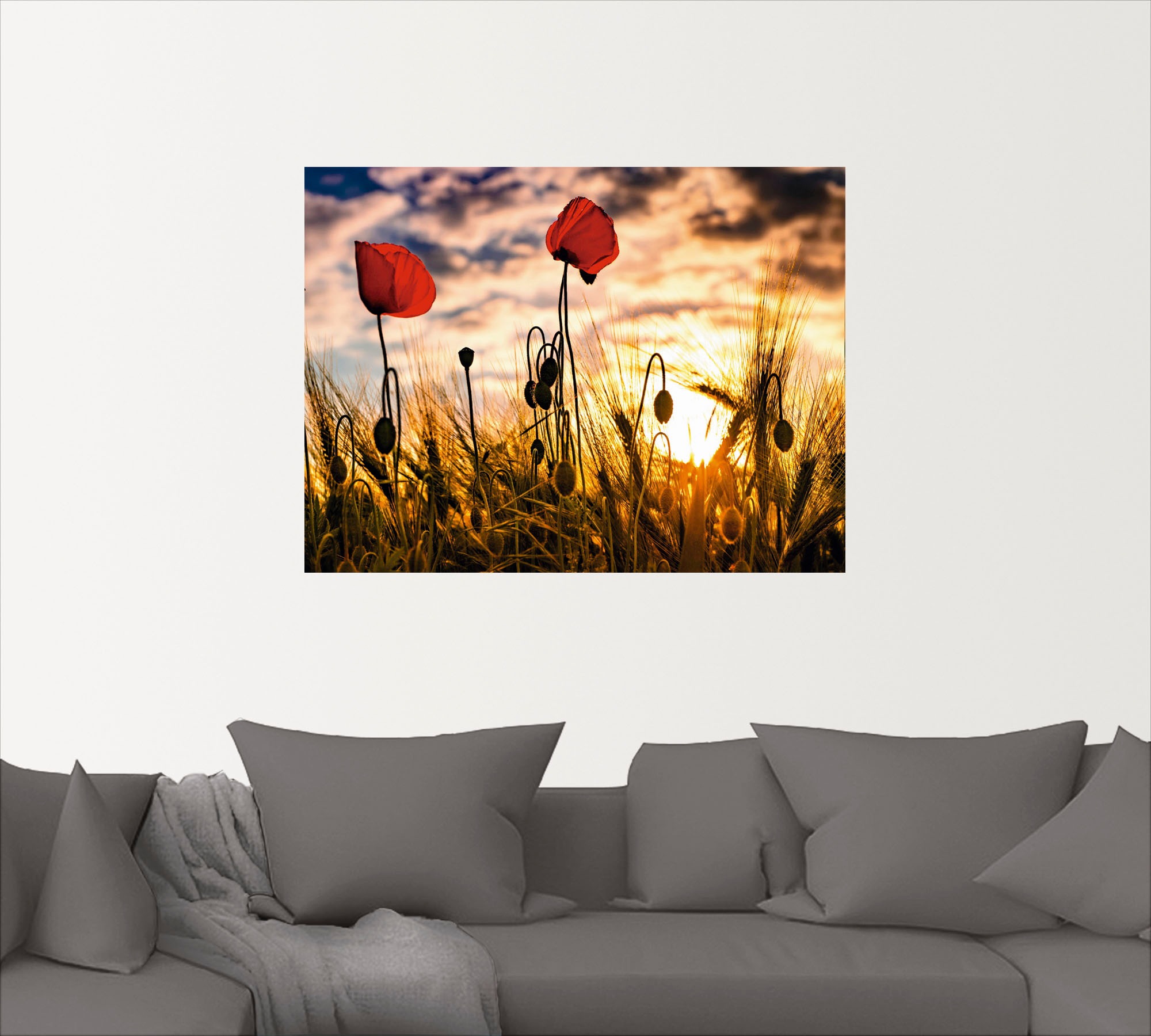 Artland Wandbild »Mohnblumen im Sonnenuntergang«, Blumen, (1 St.), als Alub günstig online kaufen