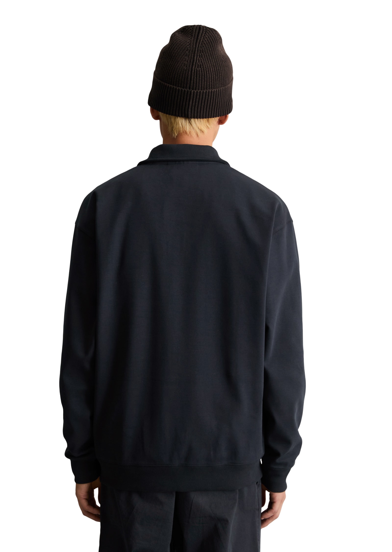 Marc O'Polo DENIM Langarm-Poloshirt Polo-Sweatshirt regular aus schwerem Interlock Jersey