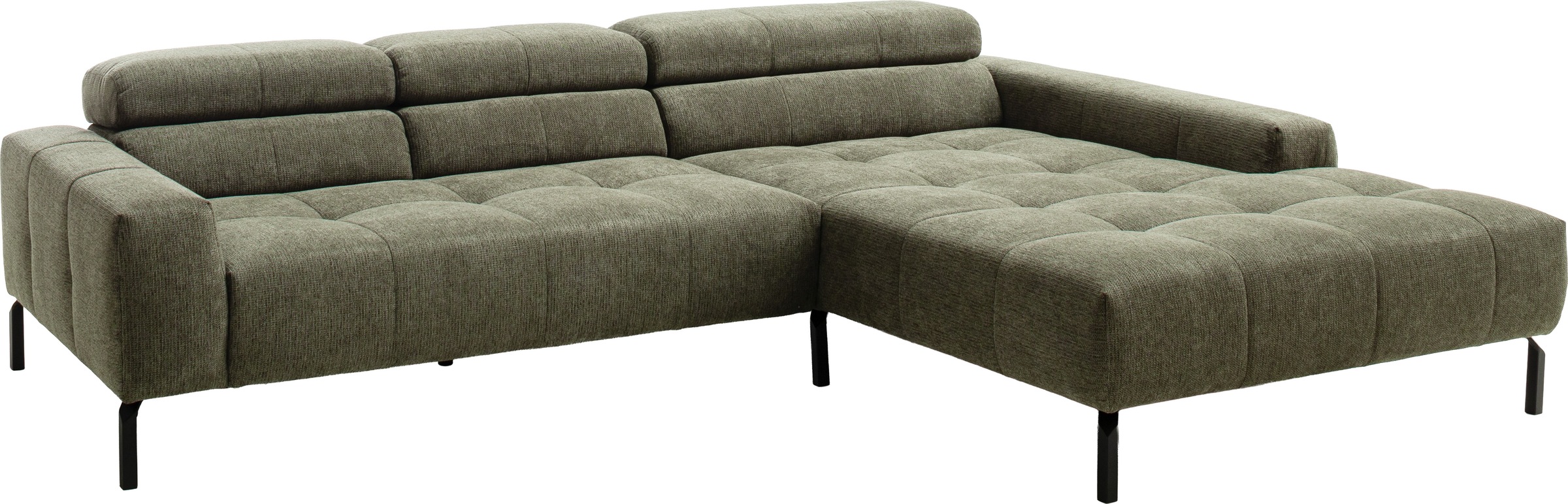 Home affaire Ecksofa »Claya Move, L-Form, Kopf- & Rückenverstellung, Breite 293 cm« Moderne Steppung, weicher Polsteraufbau & saugroboterfreundliche Höhe