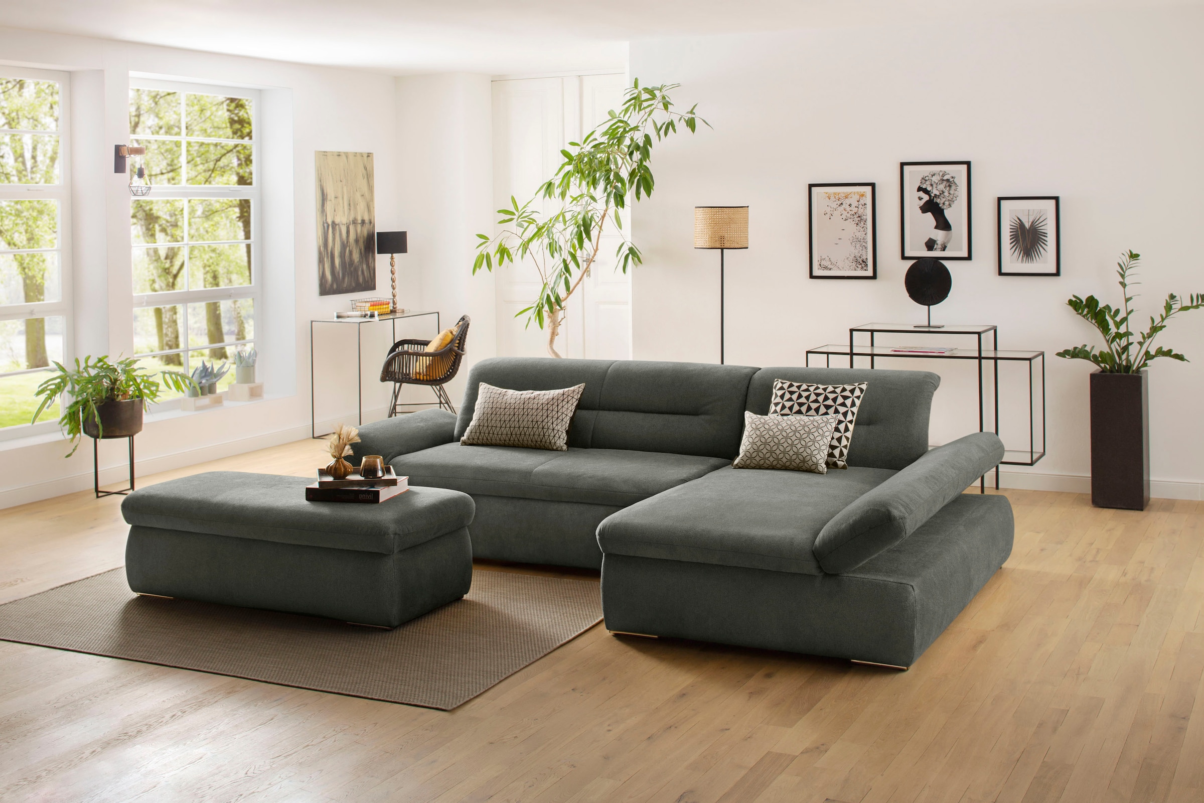 INOSIGN Ecksofa »Avesa L-Form« Wahlweise mit Armteilvertsellung und Bettfun günstig online kaufen