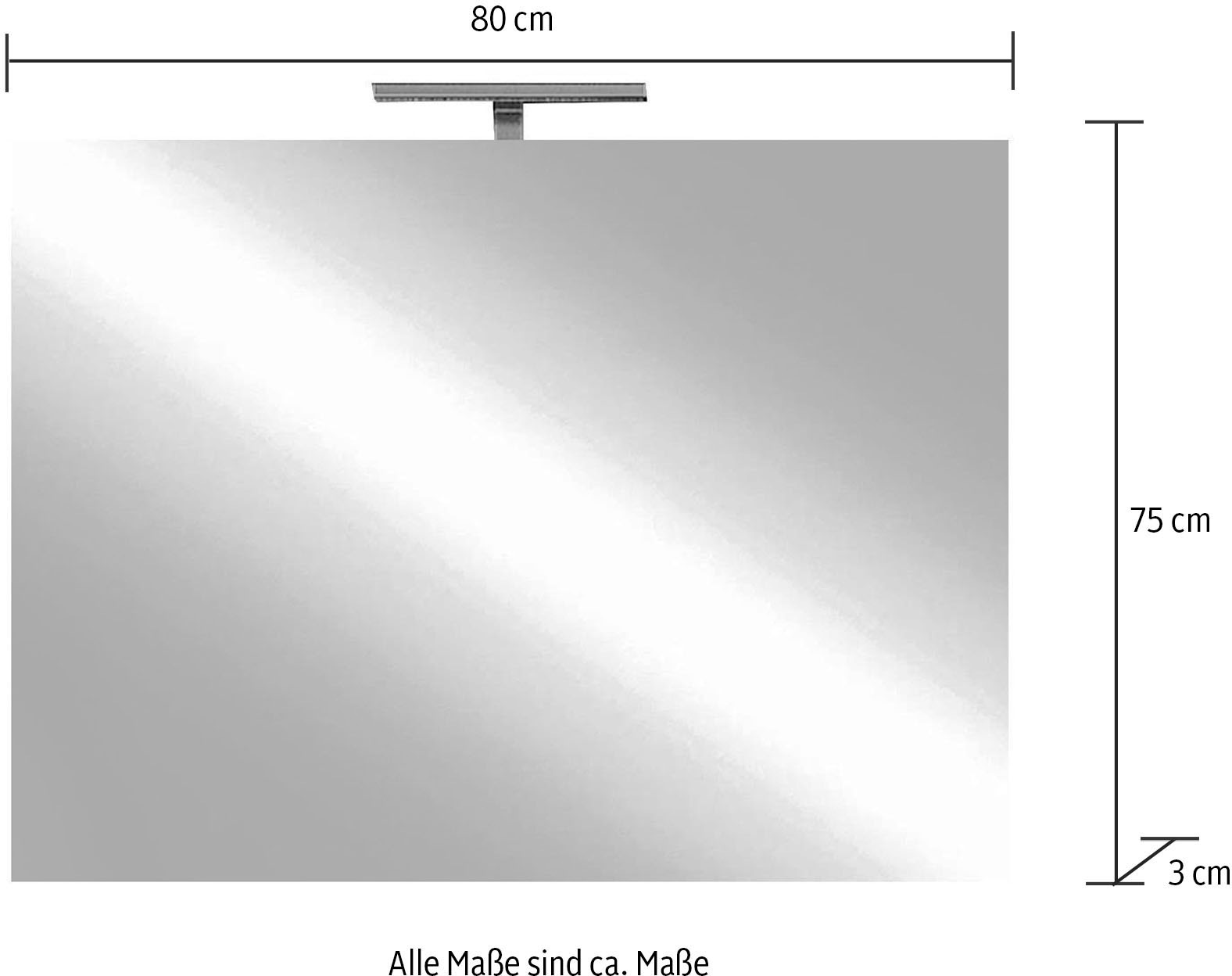 welltime Badspiegel »Neutral«, Spiegel mit Beleuchtung LED, Breite 80, Höhe 75 cm
