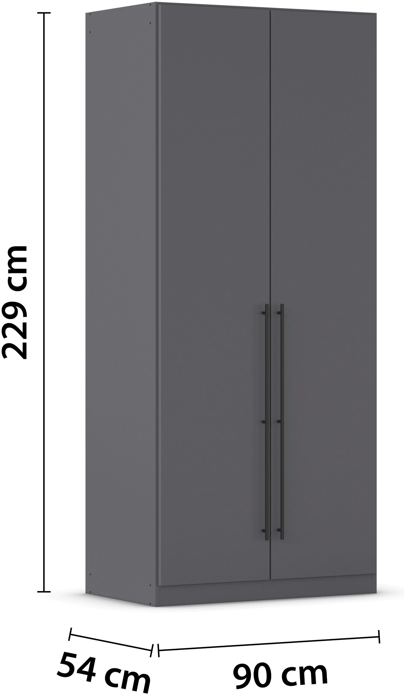 rauch Kleiderschrank, (in 3 verschiedenen Ausstattungen BASIC/CLASSIC/PREMIUM), mit hochwertigen Stangengriffen in Schwarz aus Metall MADE IN GERMANY