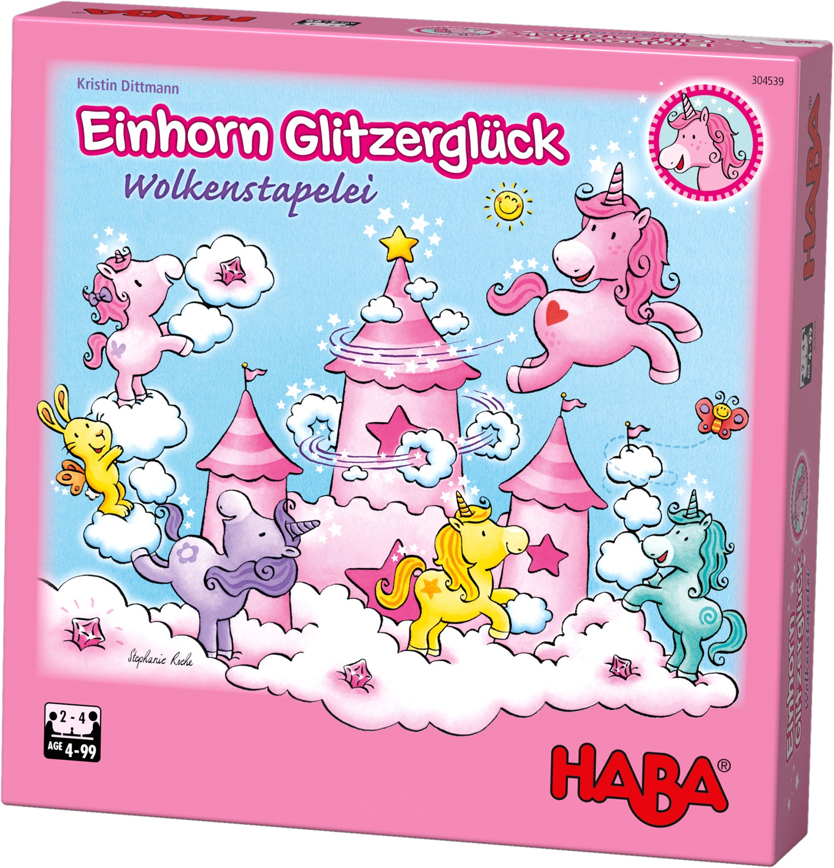Haba Spiel »Einhorn Glitzerglück - Wolkenstapelei«, Made in Germany
