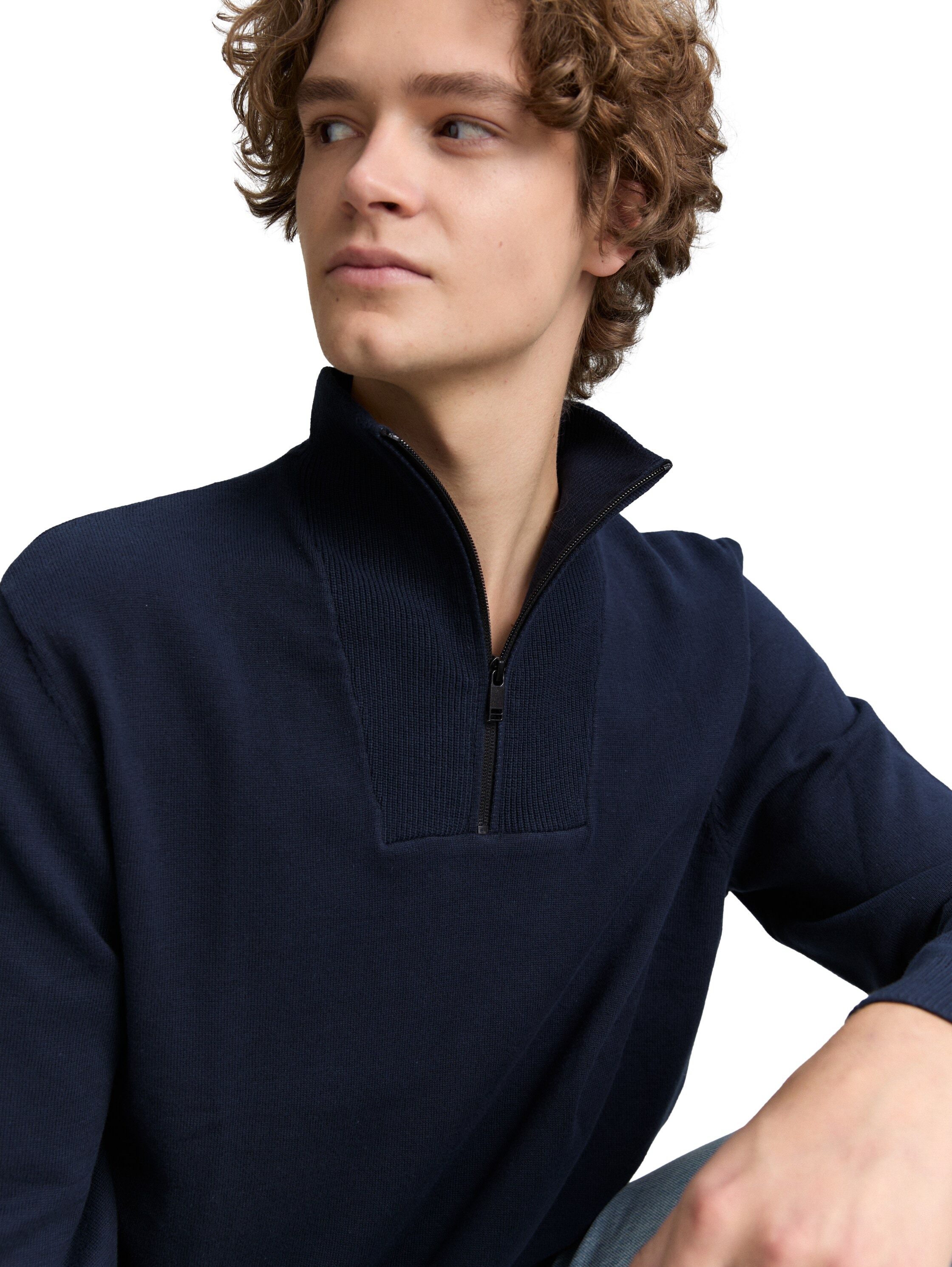 TOM TAILOR Denim Troyer, mit Rippbündchen