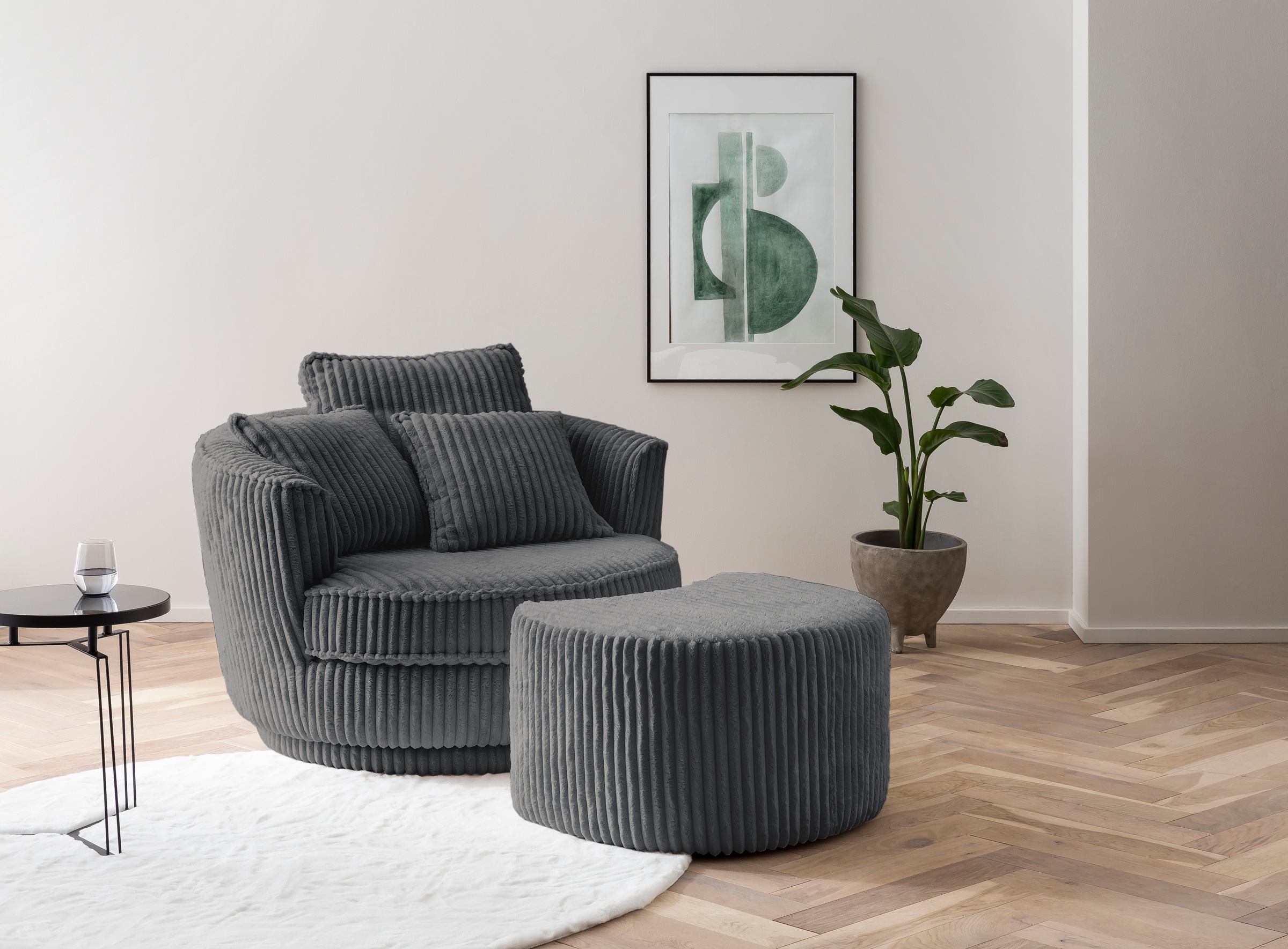 Leonique Drehsessel »MAISIE, Love Seat XXL Lese-Sessel, Big-Sessel mit Hock günstig online kaufen