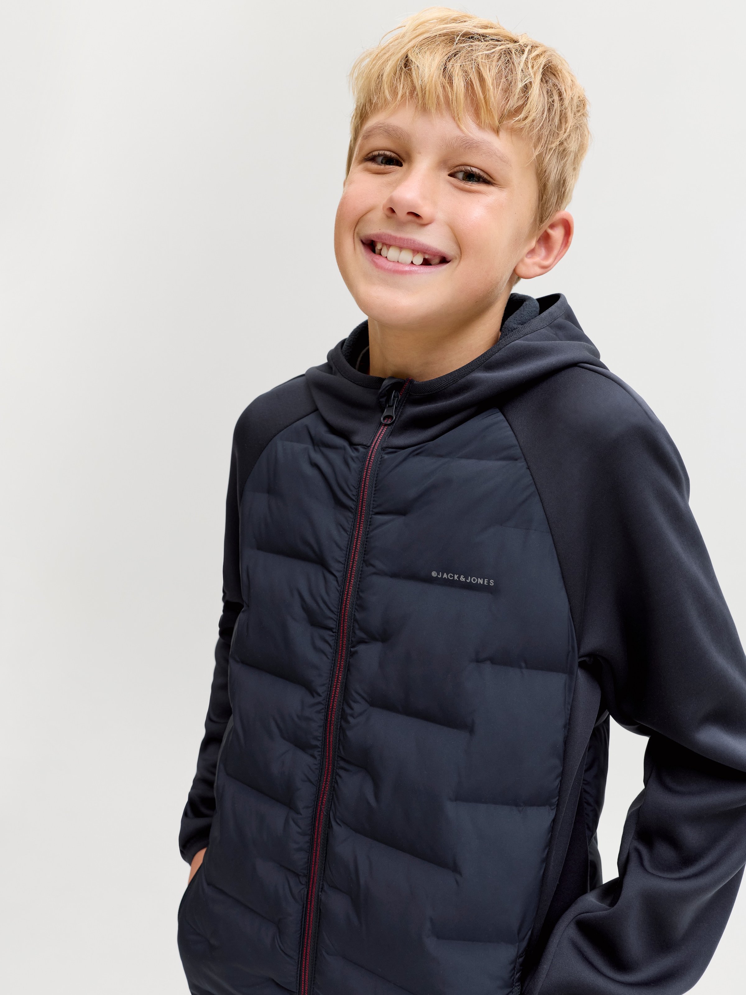 Jack & Jones Junior Steppjacke »JJEPERFECT HYBRID JACKET NOOS JNR« mit Kapuze Polyester, regular fit