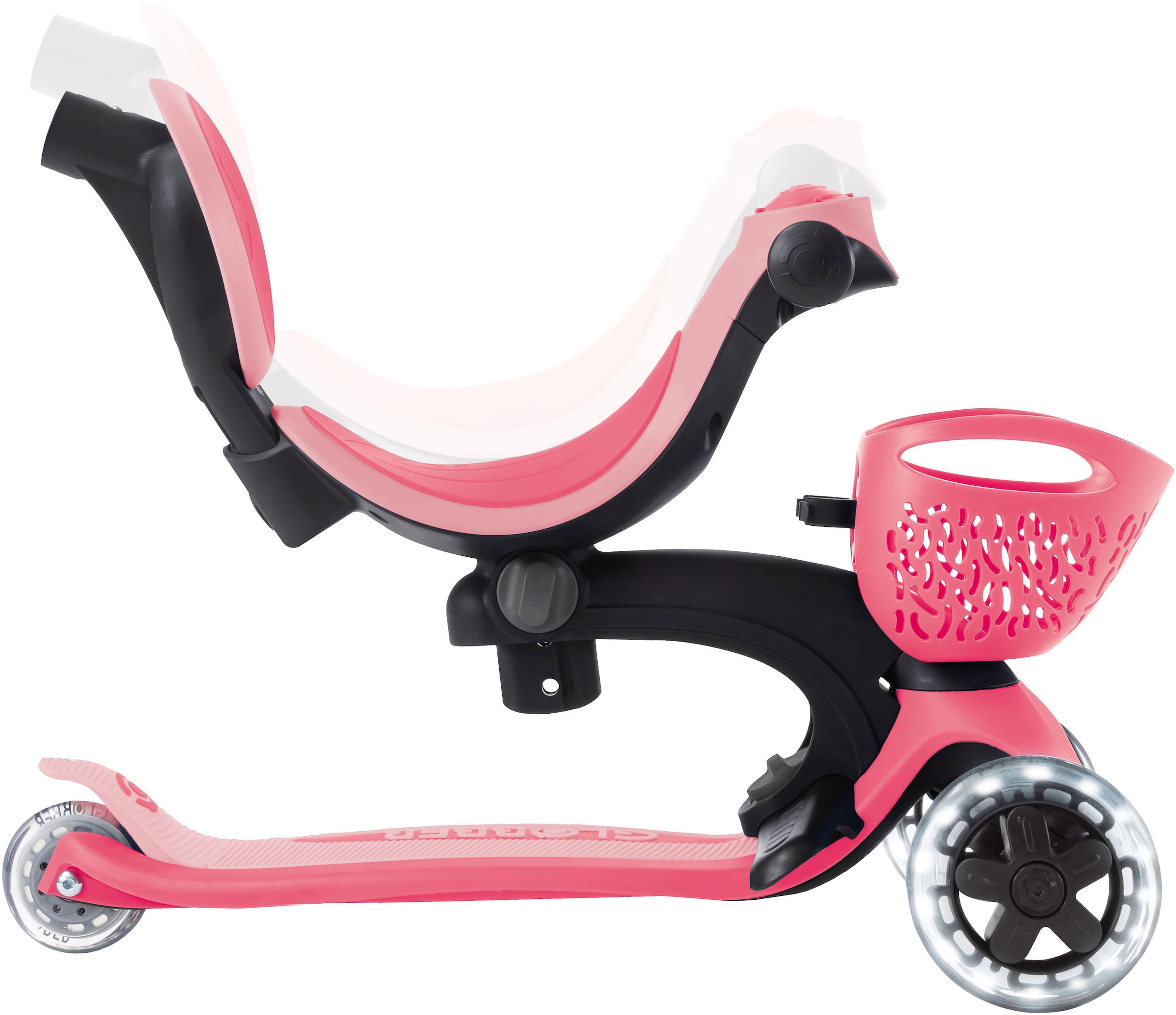 Globber Tretroller »GO-UP BABY 360 LIGHTS, mit Leuchtrollen und Leuchtmodul«