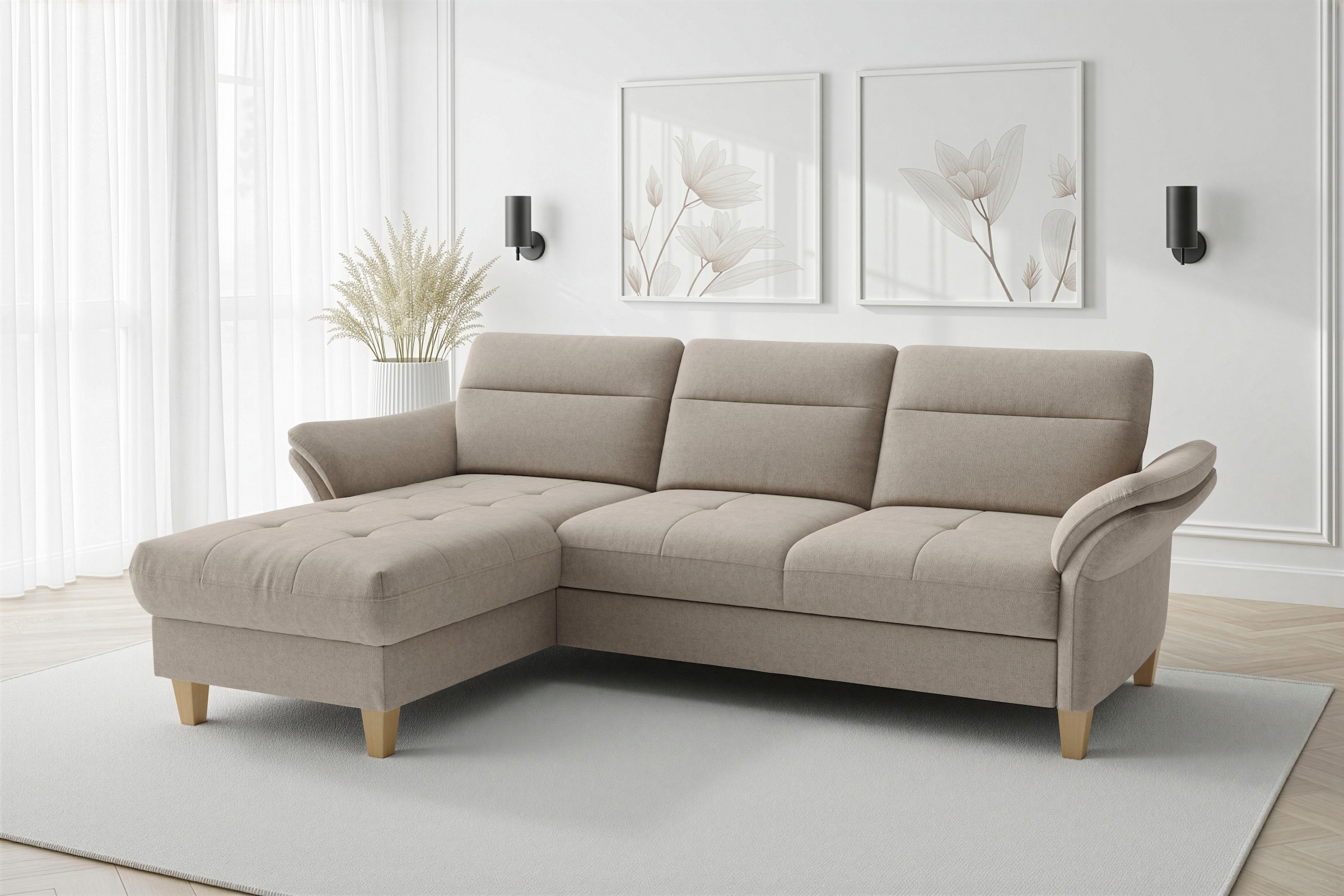 sit&more Ecksofa »Pamela, B:230 cm« mit Federkern