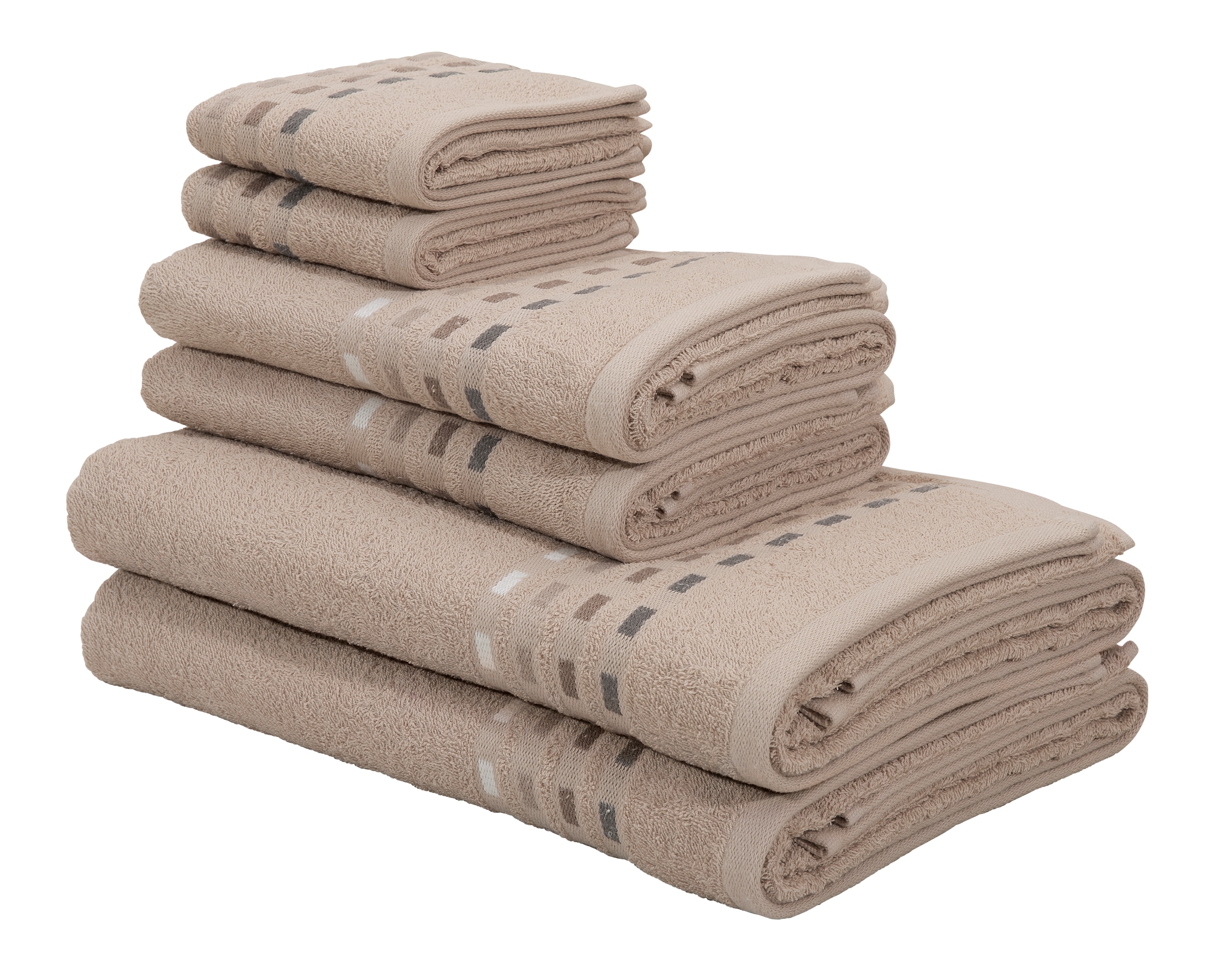 Home affaire Handtuch Set »Kelly«, Handtücher 6 Set, und Baumwolle, mit Frottier, Qualität tlg., Bordüre, bestellen schnell bequem leichte gestreifter 100