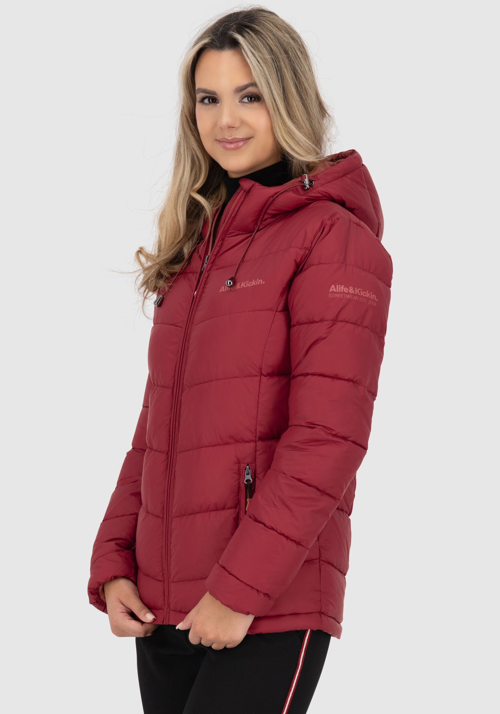 Alife & Kickin Steppjacke »AndriaAK« mit Kapuze leichte, taillierte Übergangsjacke mit breiter Steppung und Kapuze