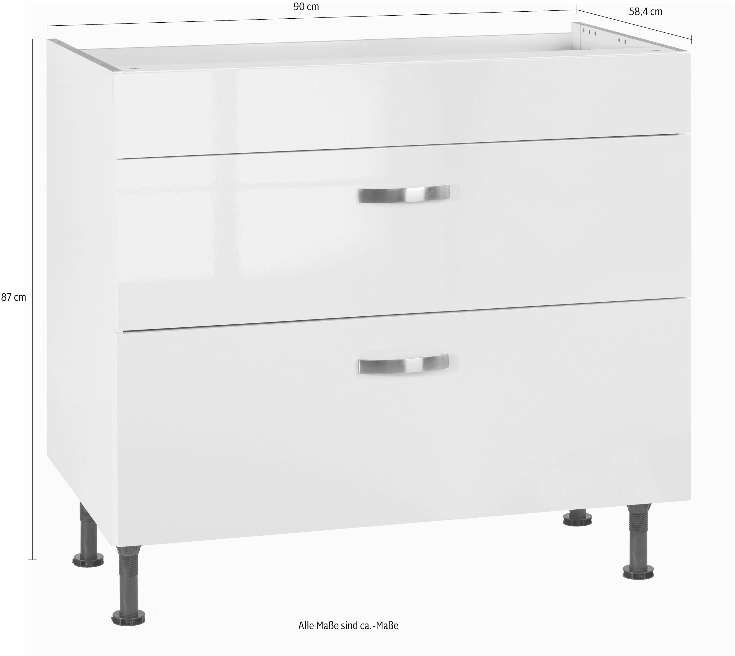 OPTIFIT Kochfeldumbauschrank »Cara«, Breite 90 cm, mit Vollauszügen und Soft-Close-Funktion