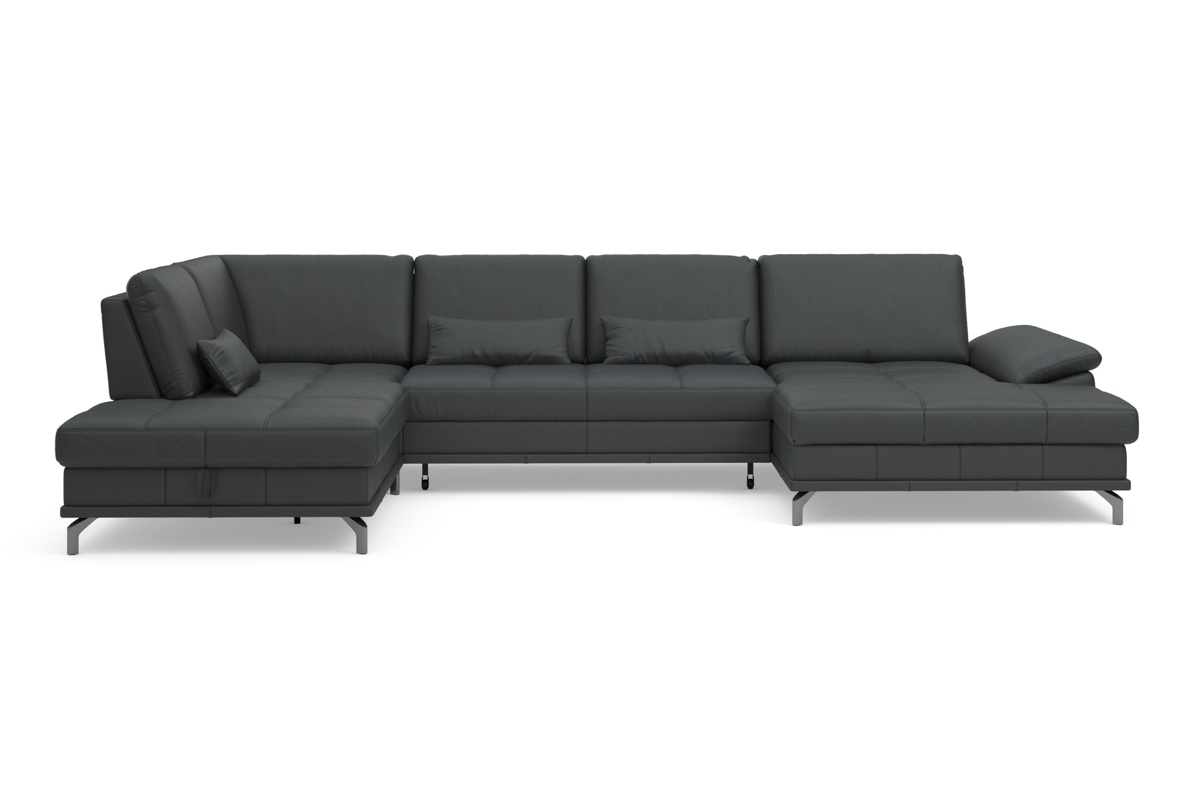 Places of Style Wohnlandschaft »Costello U-Form, mit Sitztiefenverstellung, Armteilverstellung und«, 3 Nierenkissen, optional Bettfunktion und Bettkasten