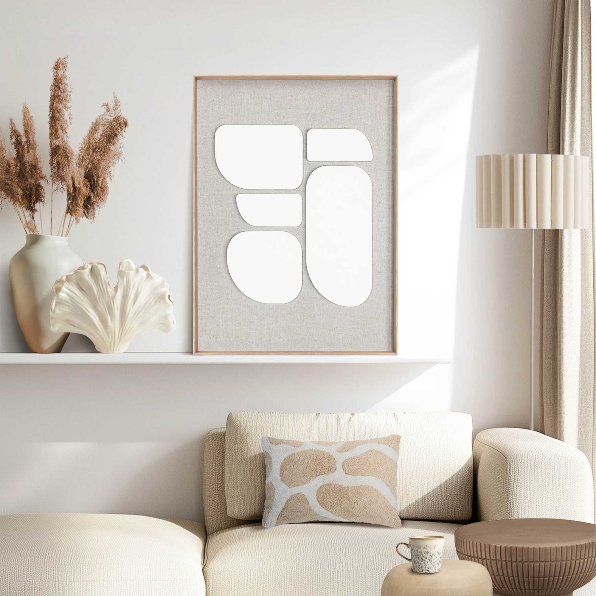 Reinders! Wandbild »Organic Blocks« Wohnzimmer - Beige - MDF - Abstrakt - 5 günstig online kaufen