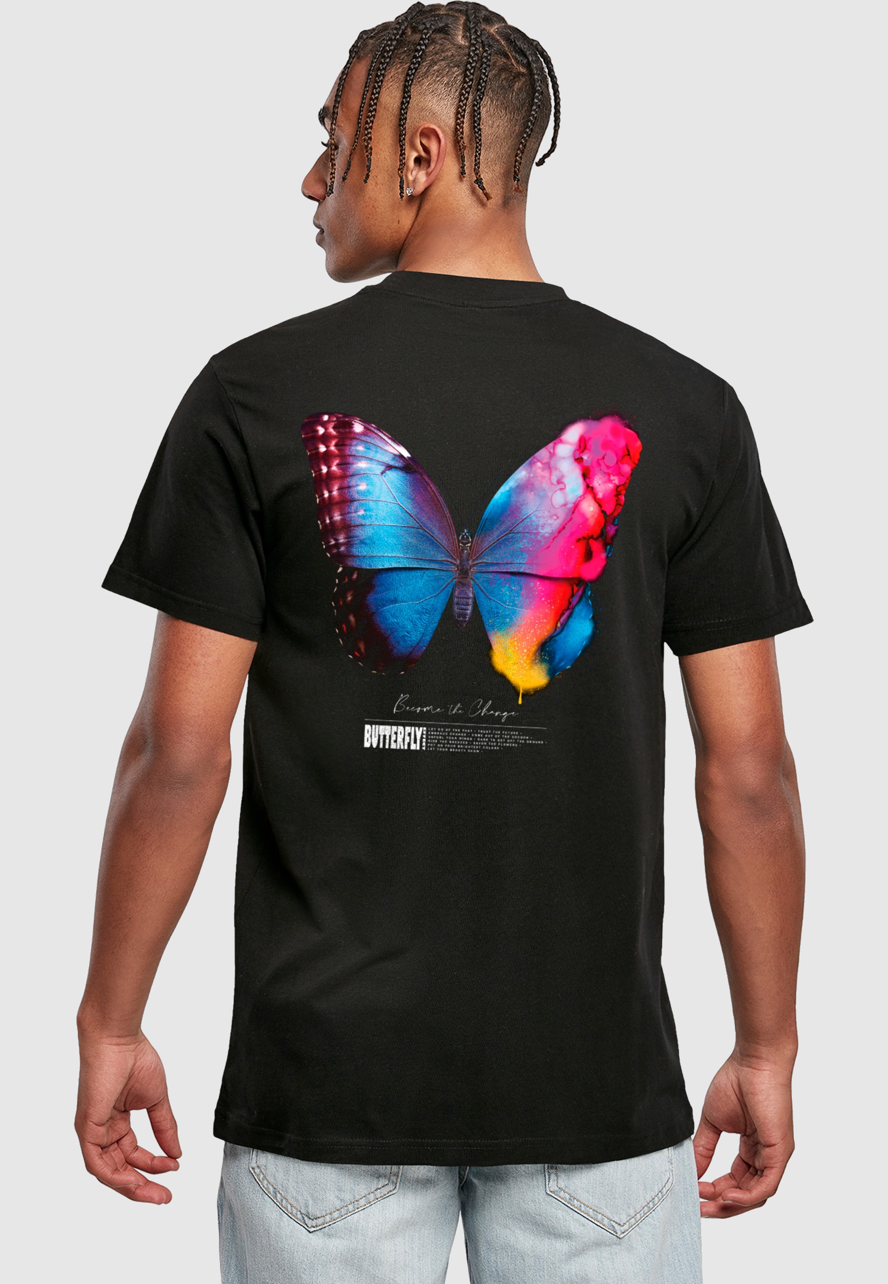 MisterTee T-Shirt »MisterTee Herren Become the Change Butterfly 2.0 Tee« 1 Stk.