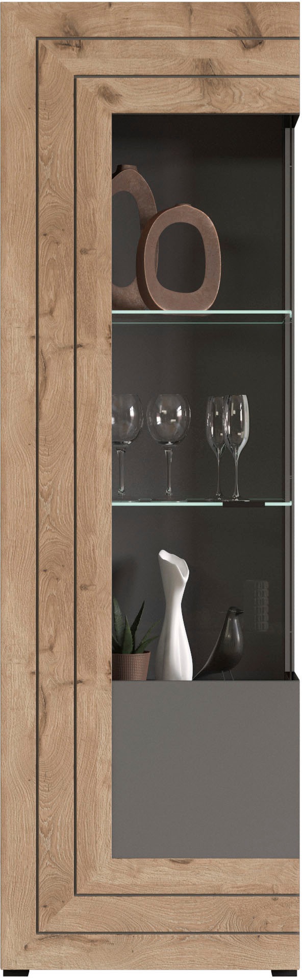 INOSIGN Vitrine »Aalborg, Höhe 194 cm, 1 Glastür, 2 Glaseinlegeböden, Metal günstig online kaufen
