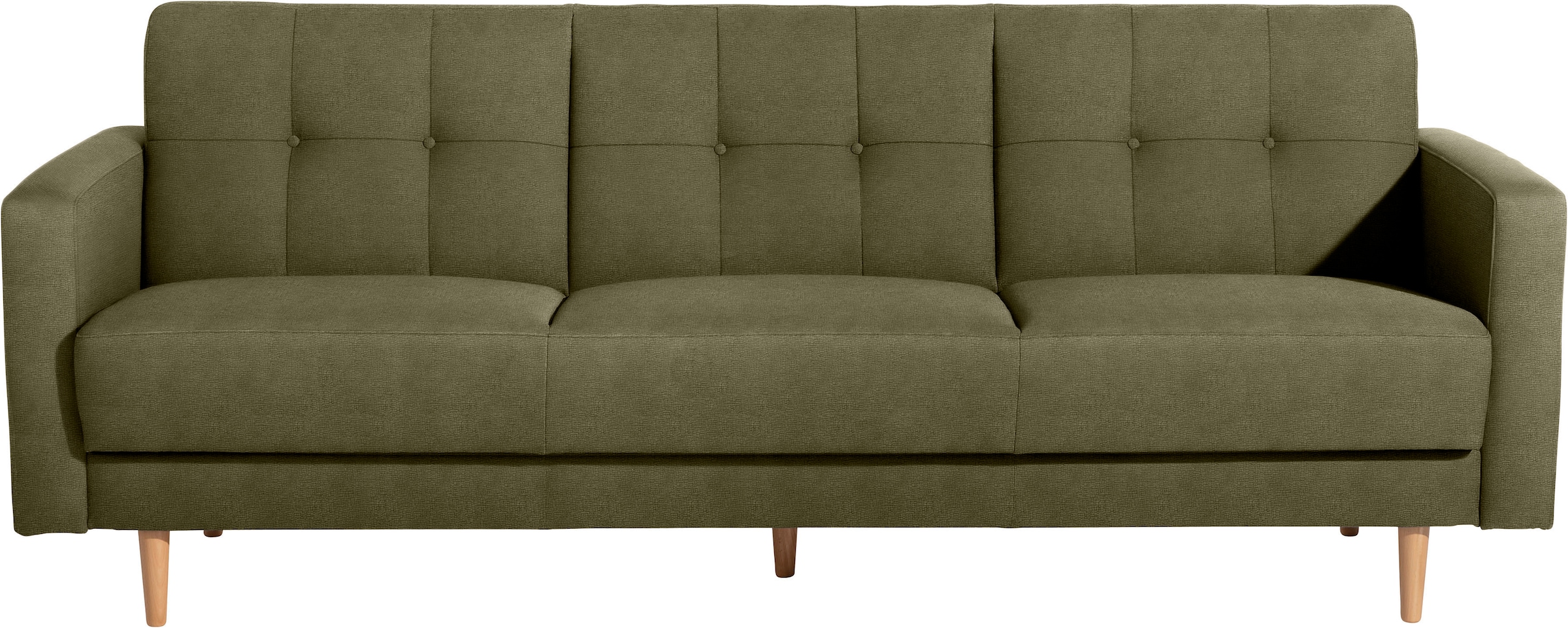 Max Winzer® 3-Sitzer »Jesper Kippcouch mit komfortablem Federkern, klassisch und modern«, Schlafsofa mit Knopfheftung im Rücken, inklusive Bettkasten