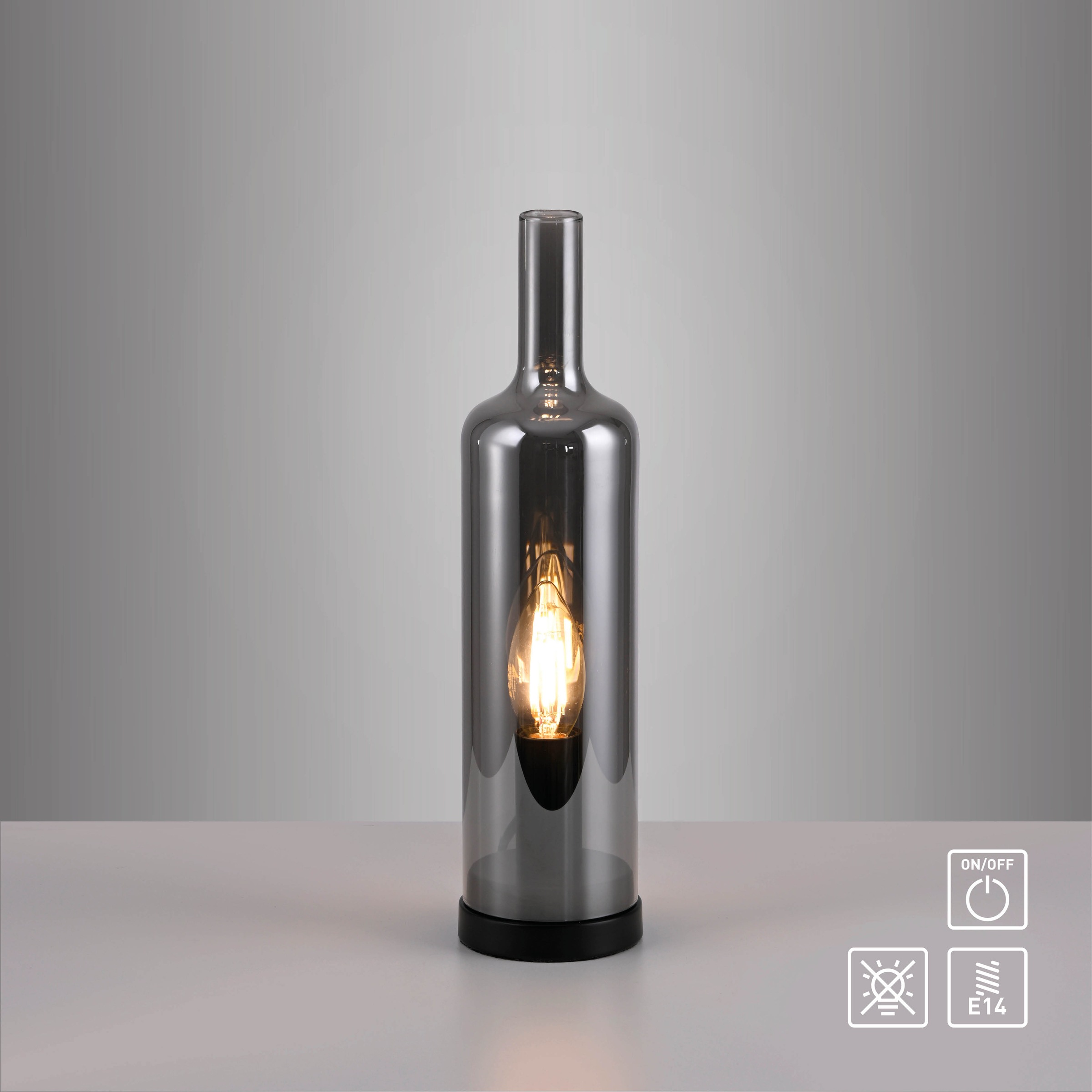 JUST LIGHT LED Tischleuchte »BOTTLE« E14 1 Stk. Schalter, Schnurschalter, Exklusive E14