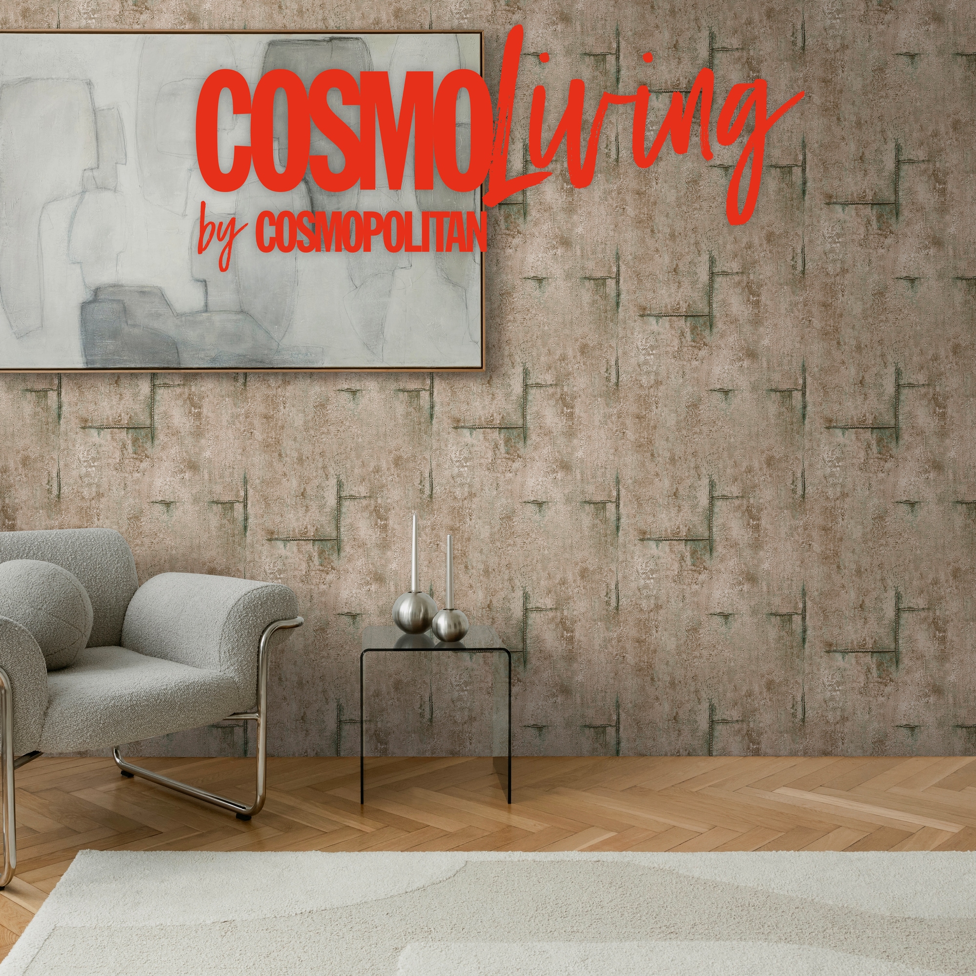 CosmoLiving by Cosmopolitan Vliestapete »Graphite Groove-Edge Betonoptiktapete« matt strukturiert Betonoptik mit modernem Industrial-Charme
