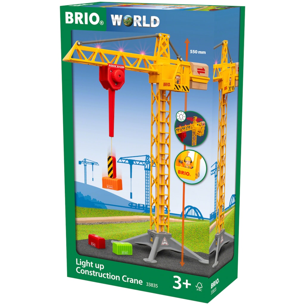 BRIO® Spielzeug-Kran »BRIO® WORLD, Großer Baukran mit Licht«